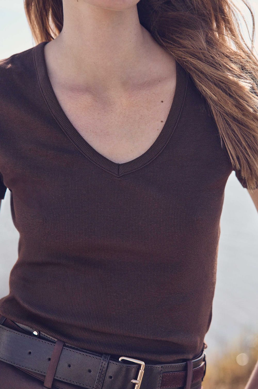 ADAM V-neck cotton T-shirt