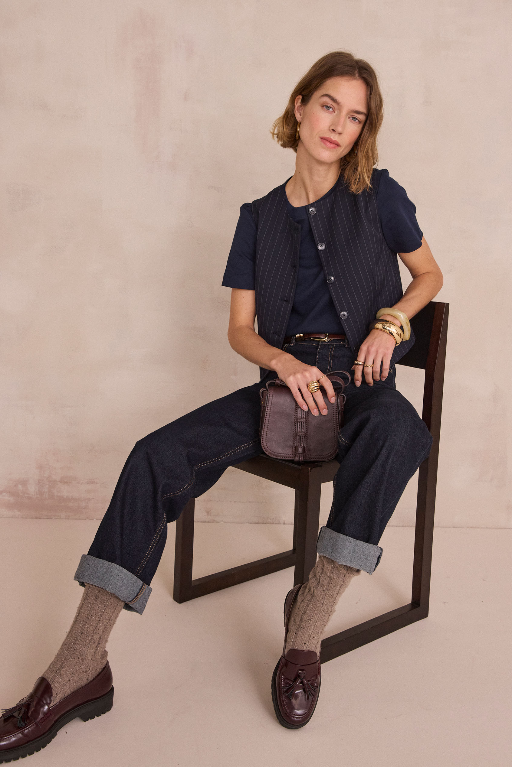 BROOKLYN sleeveless soft Cardigan