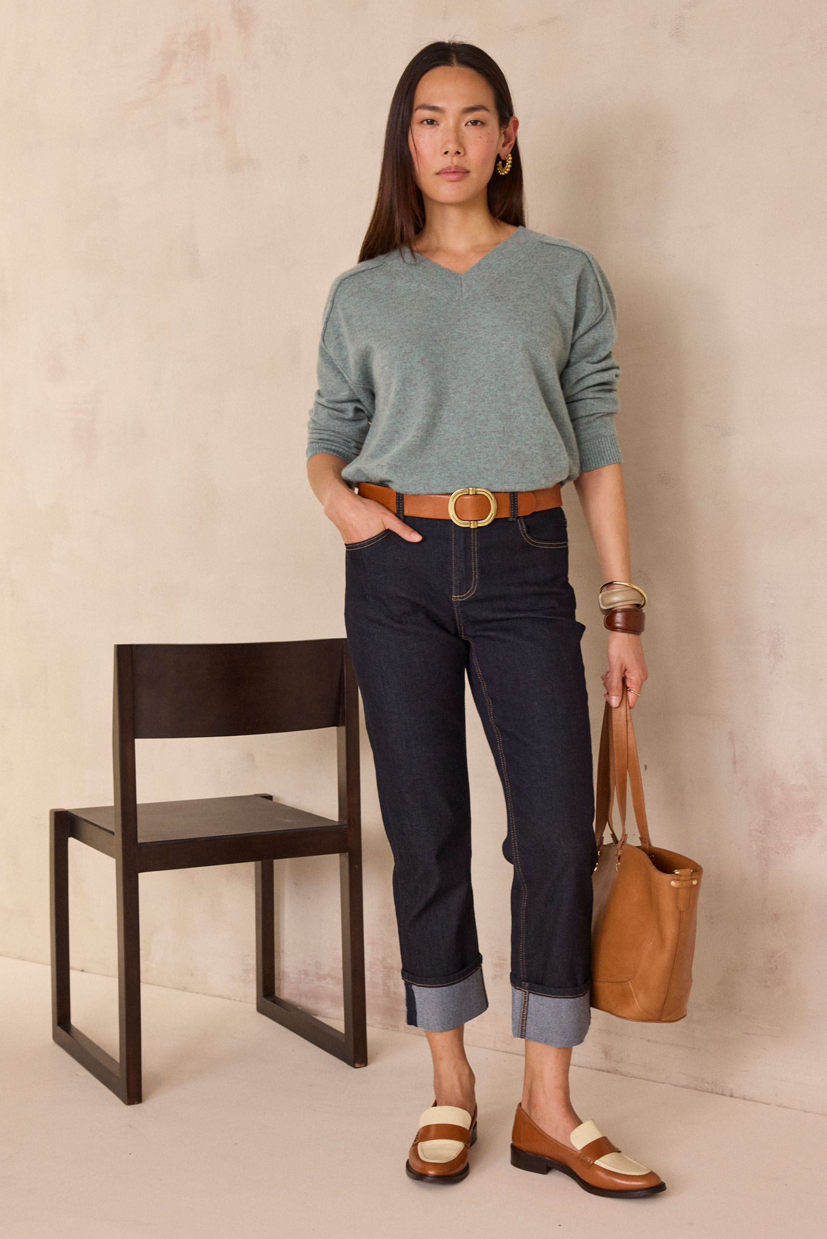 V-neck jumper in 100% 2-ply cashmere BARY