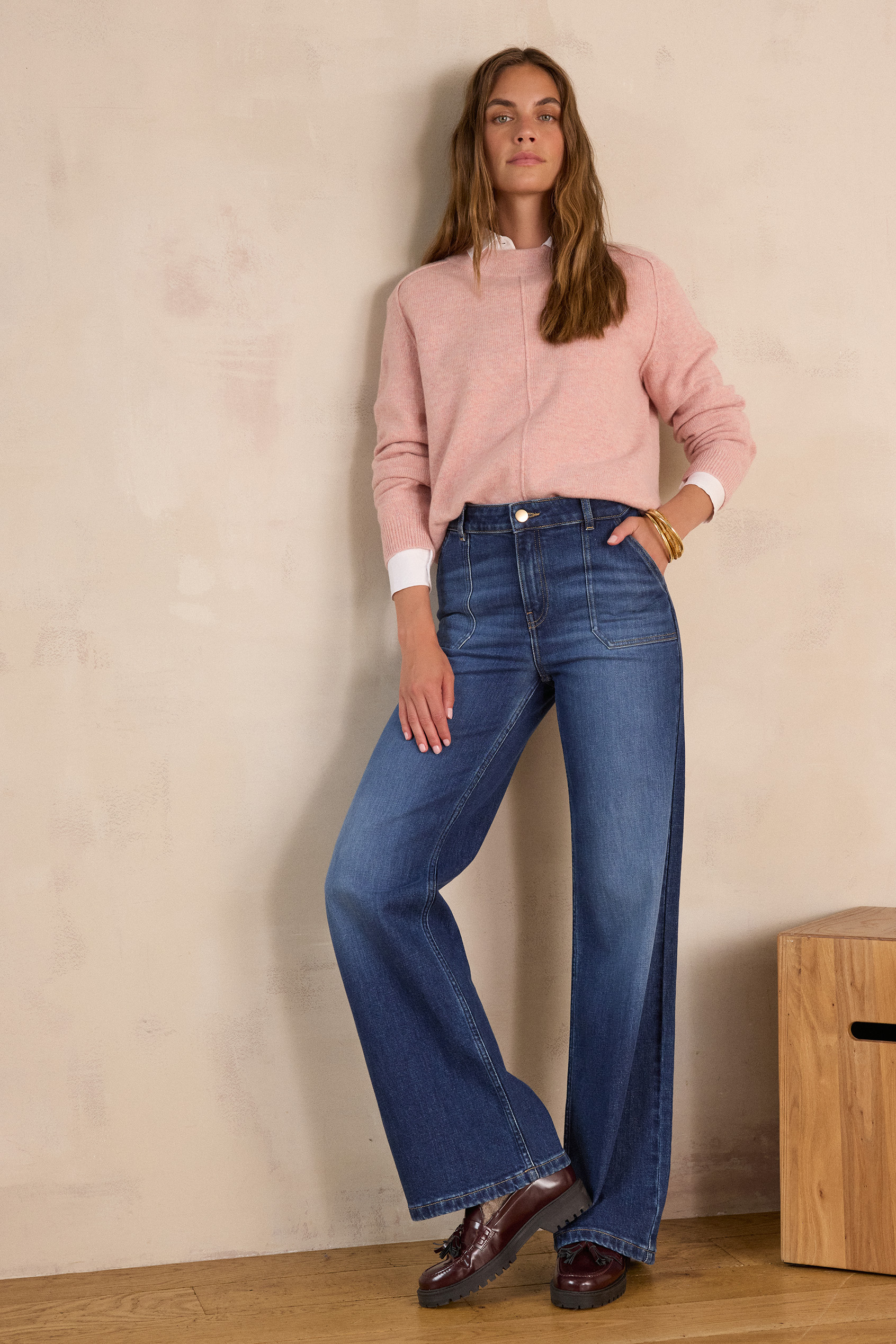 ALESS wide-leg jeans in denim