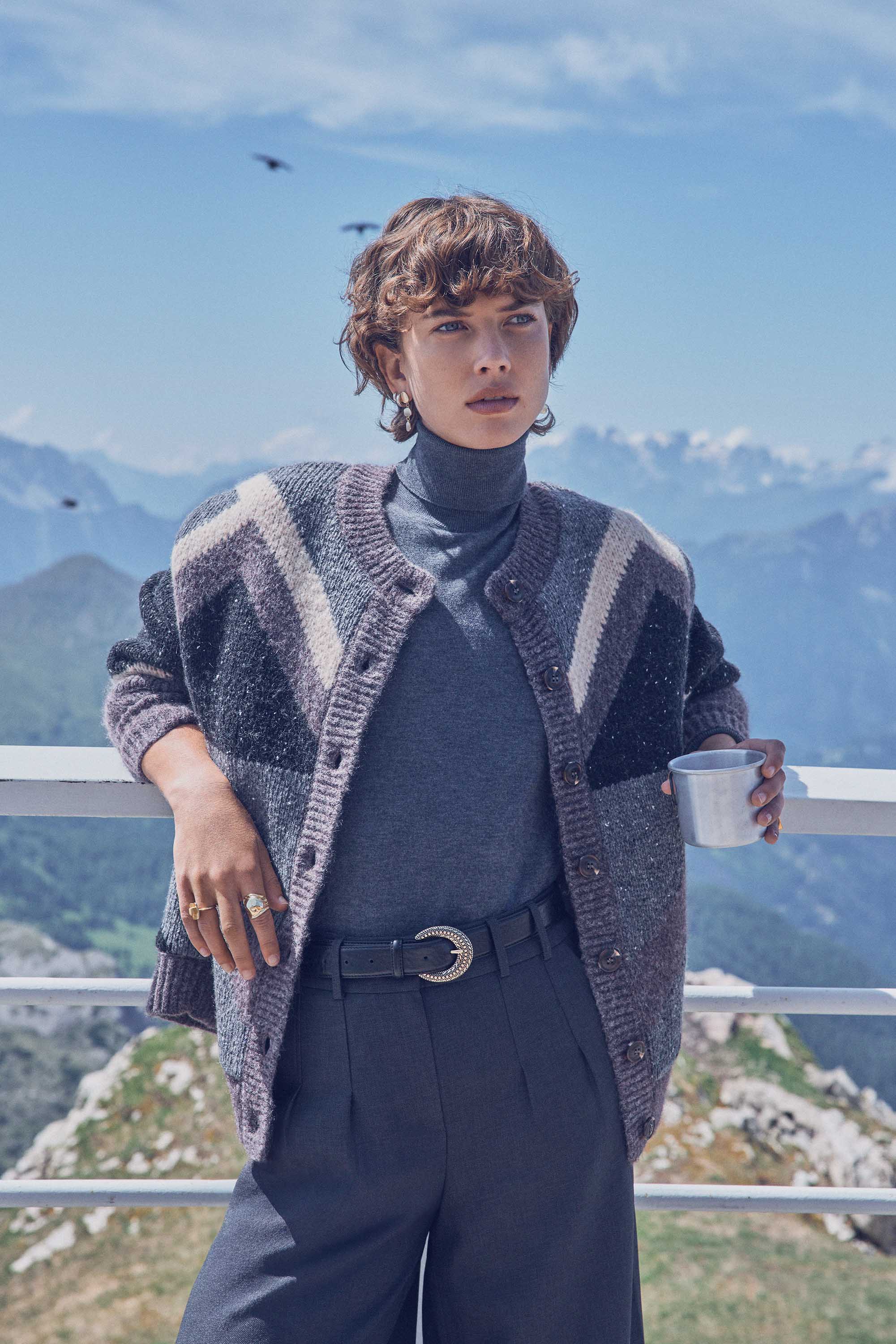 BRITNEY jacquard pattern cardigan