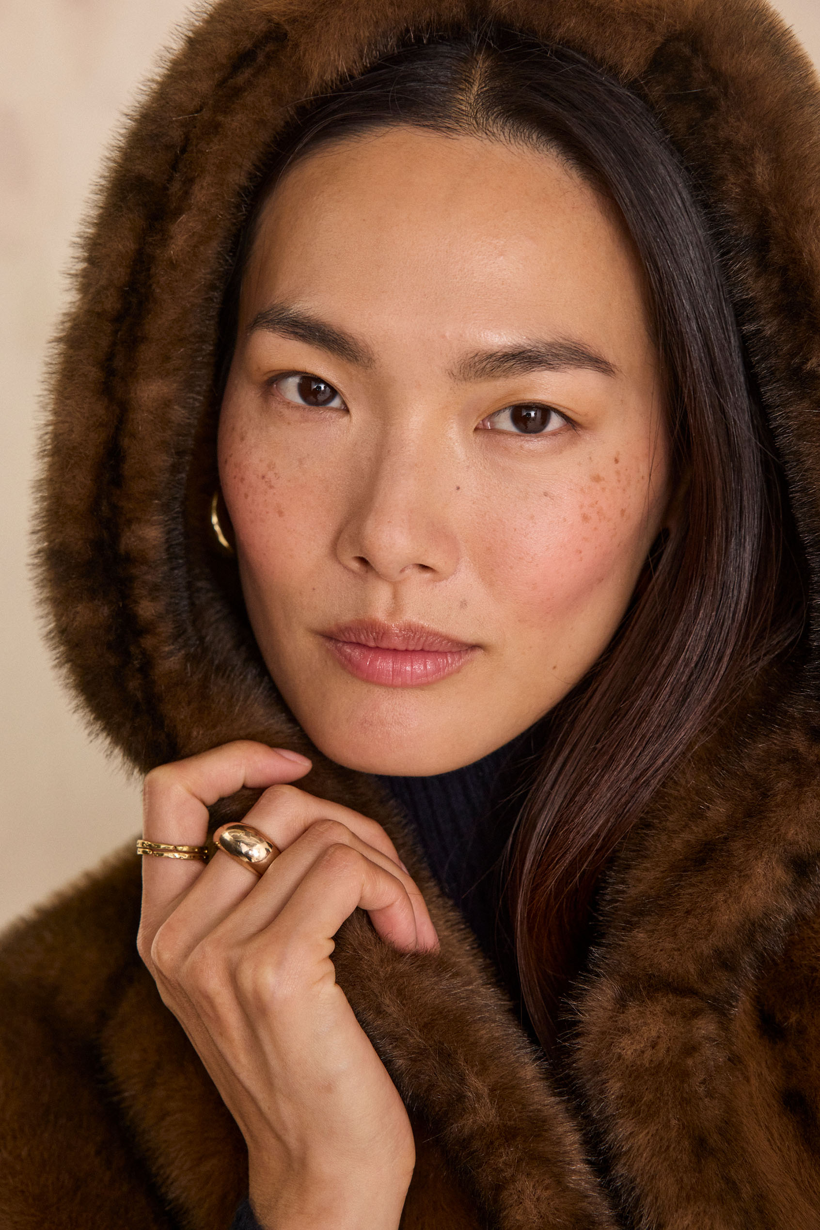 DAYANA fluffy cape coat