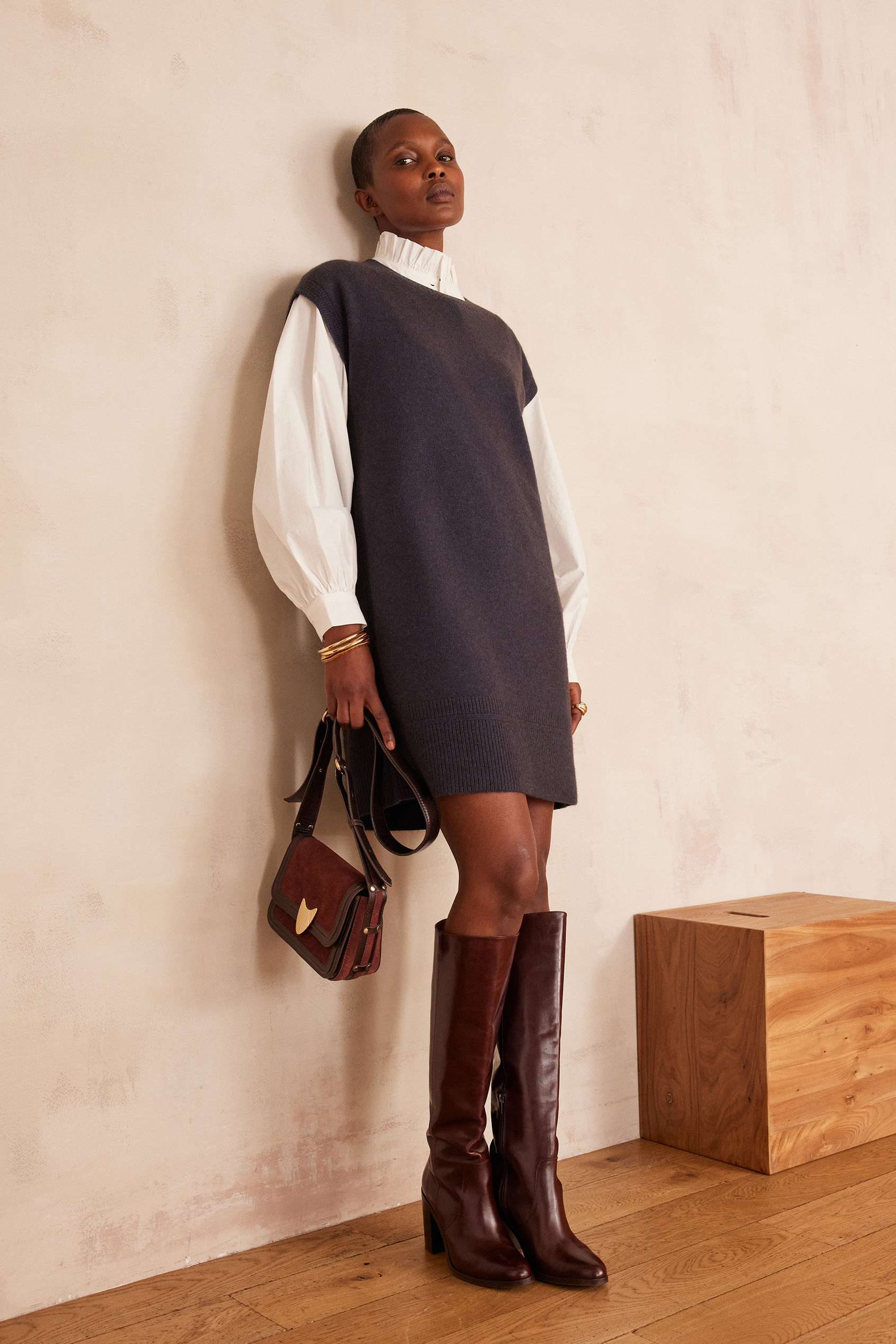 Sleeveless wool Jumper Dress RAPHAELLE