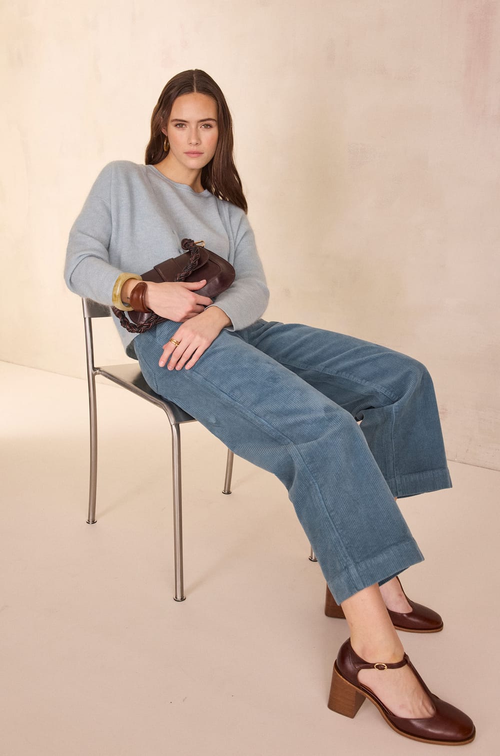 SELYNA corduroy chino trousers