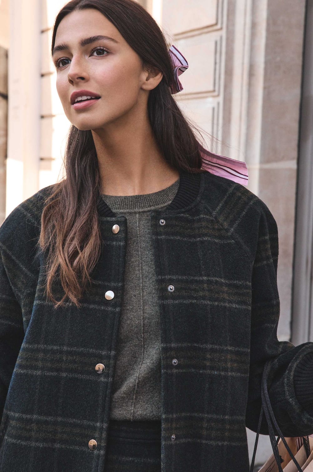 KIM checked wool bomber jacket