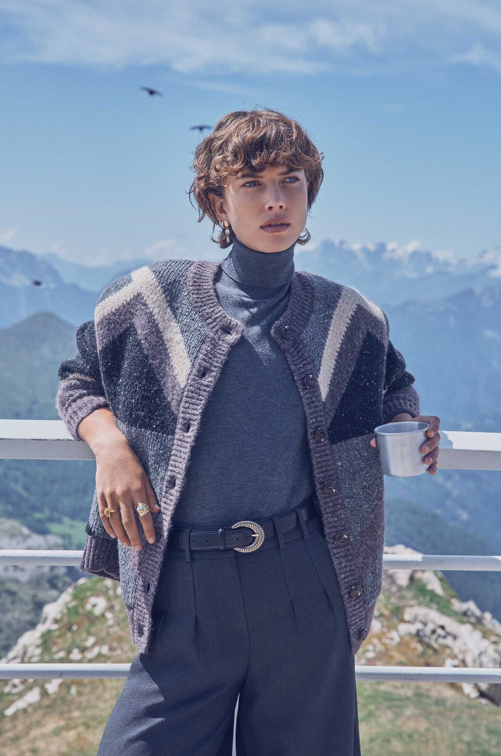 BRITNEY jacquard pattern cardigan