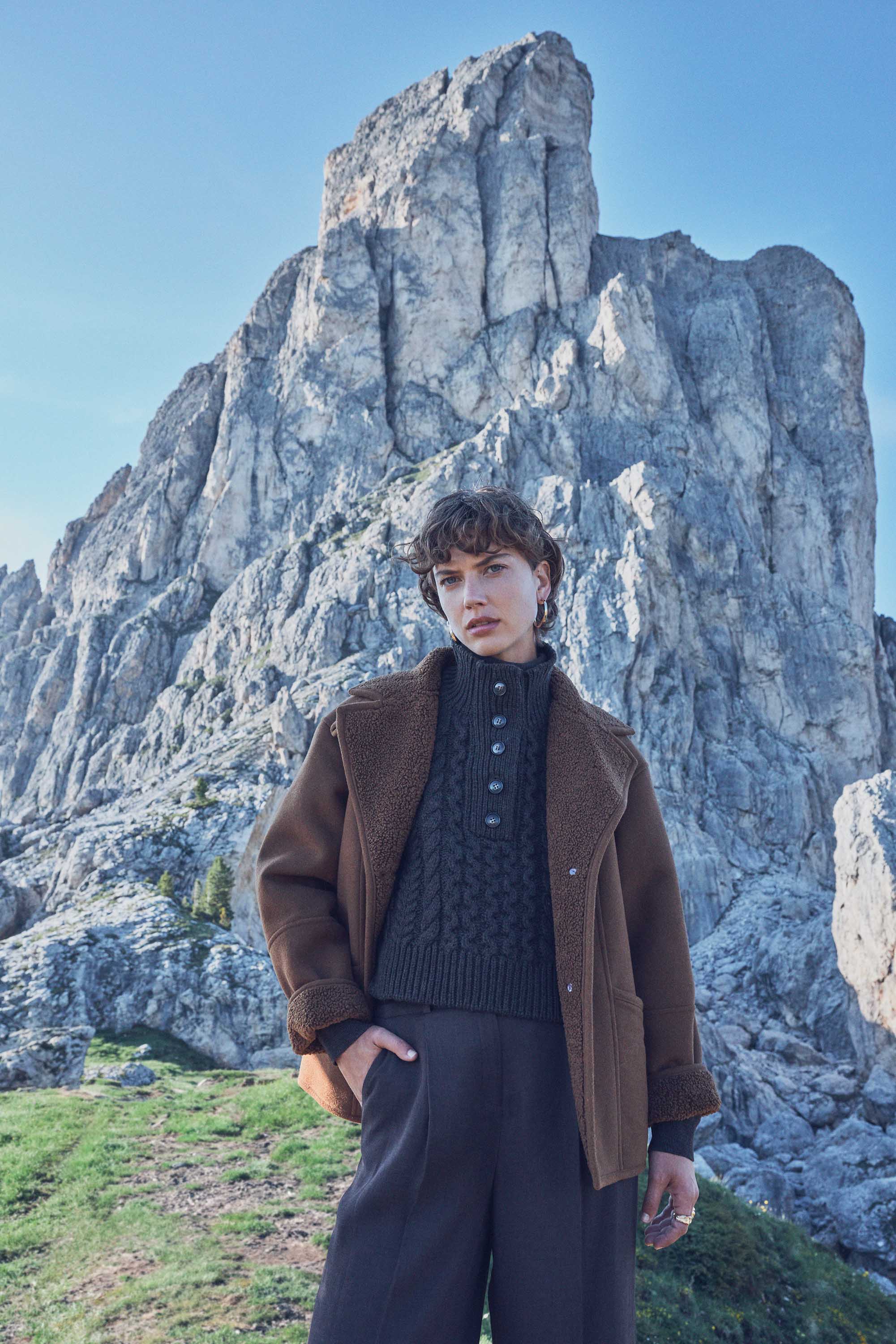 DEBBIE coat with shearling effect