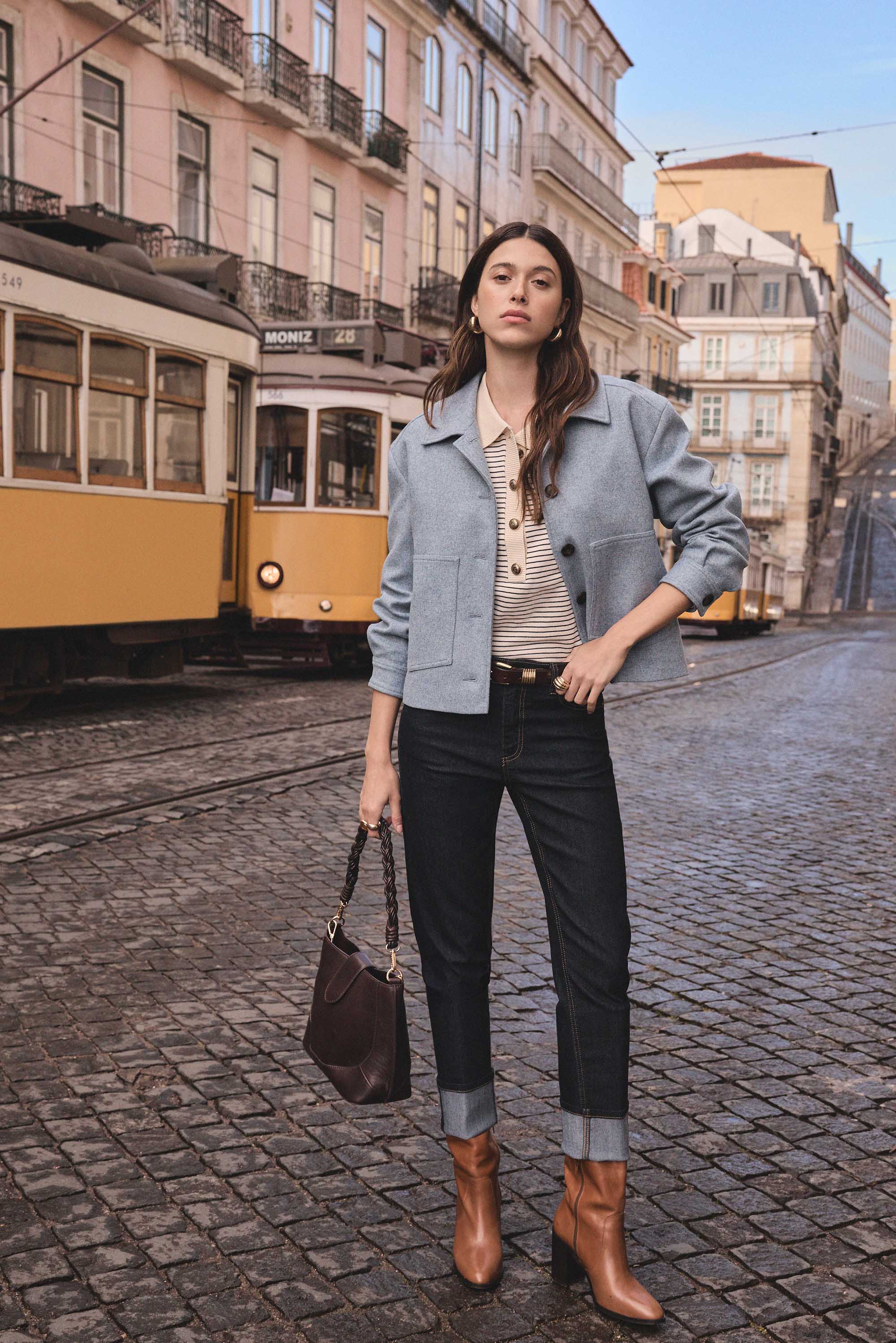 Cropped jeans with turn-ups DELIA