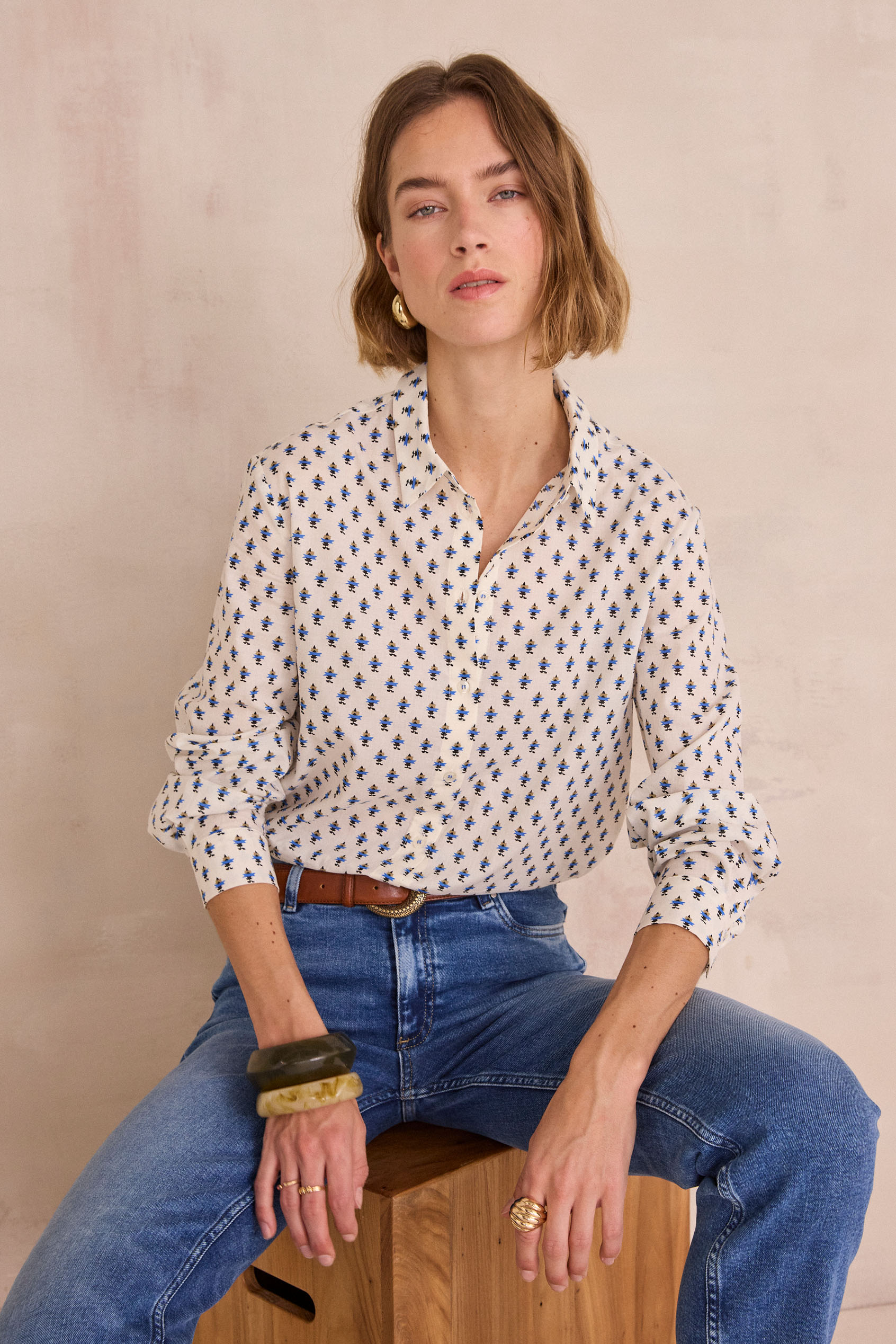 Chemise imprim&eacute; en 100% coton COLETTE