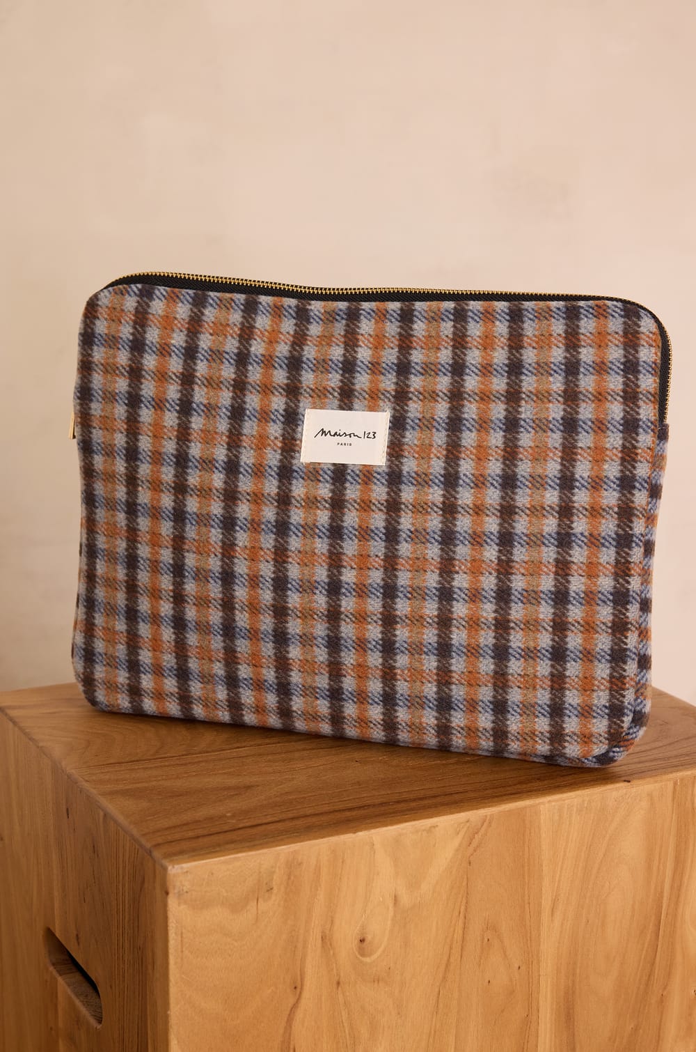 LIAM tartan pattern laptop sleeve