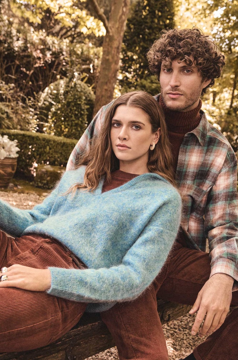 Unisex V-neck mohair and wool jumper FLANEUR