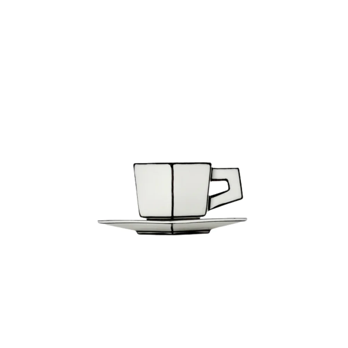 Tasse Espresso & Sous-coupe black carte blanche