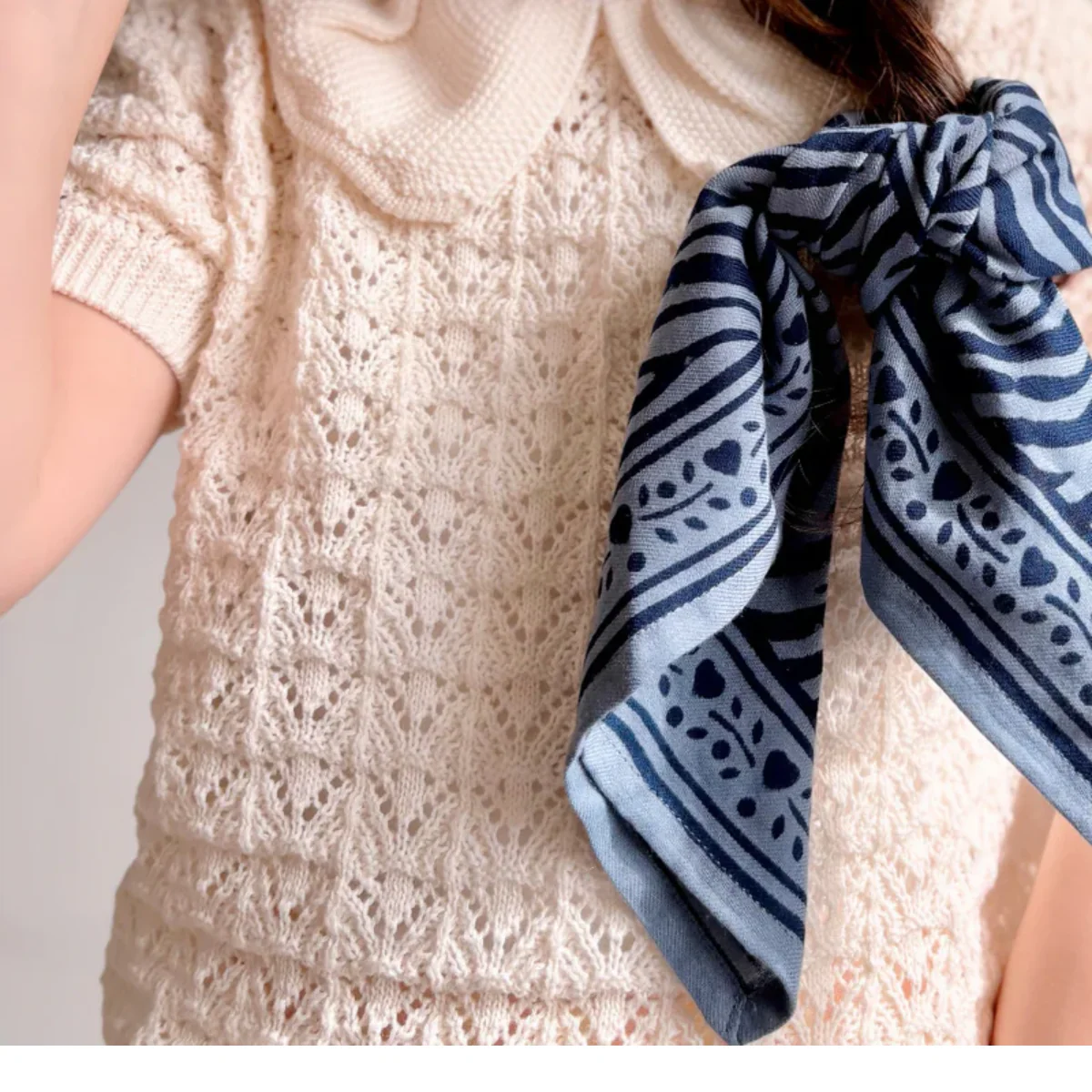 Foulard Zèbre Indigo - 50 cm