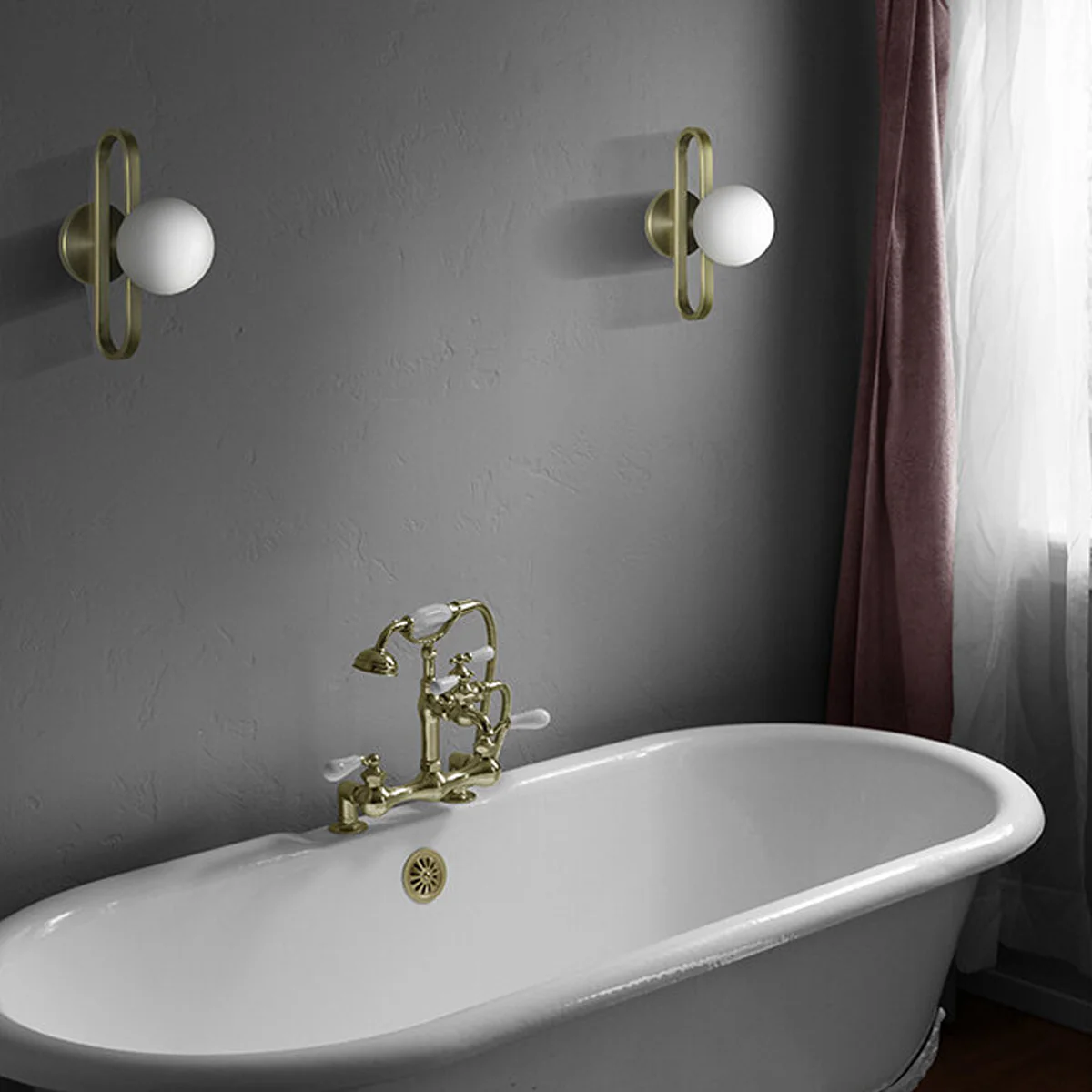 Applique Cime Ip44 Laiton en Acier - 17 cm x 18 cm x 12 cm