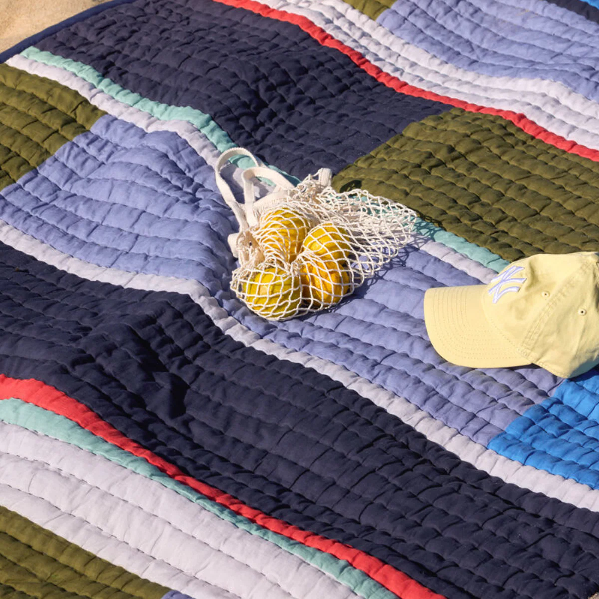 Plaid Pavilion Block Bleu/Multicoloré