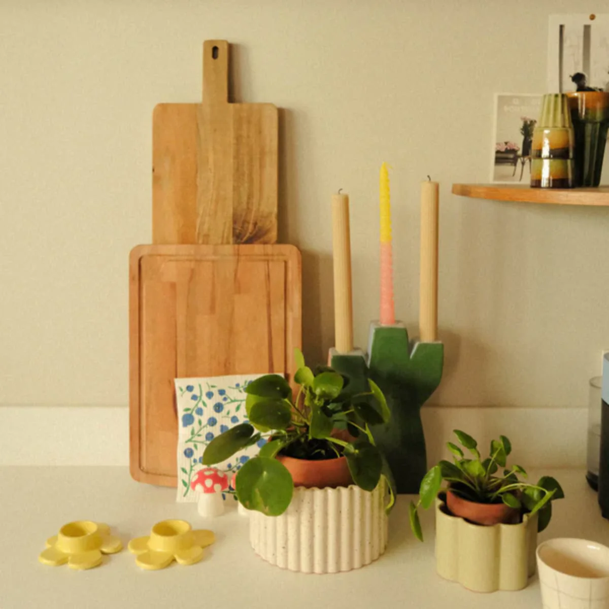 Pot autonome Paula - Blanc grainé M