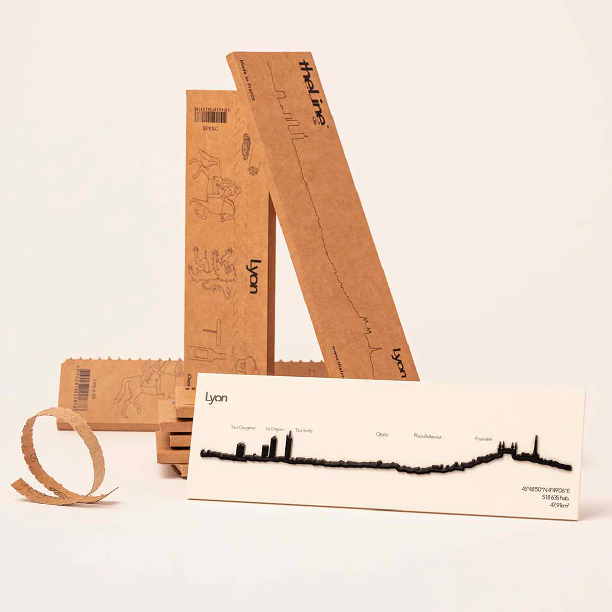 Mini frise décorative Lyon - Noir - 19 cm