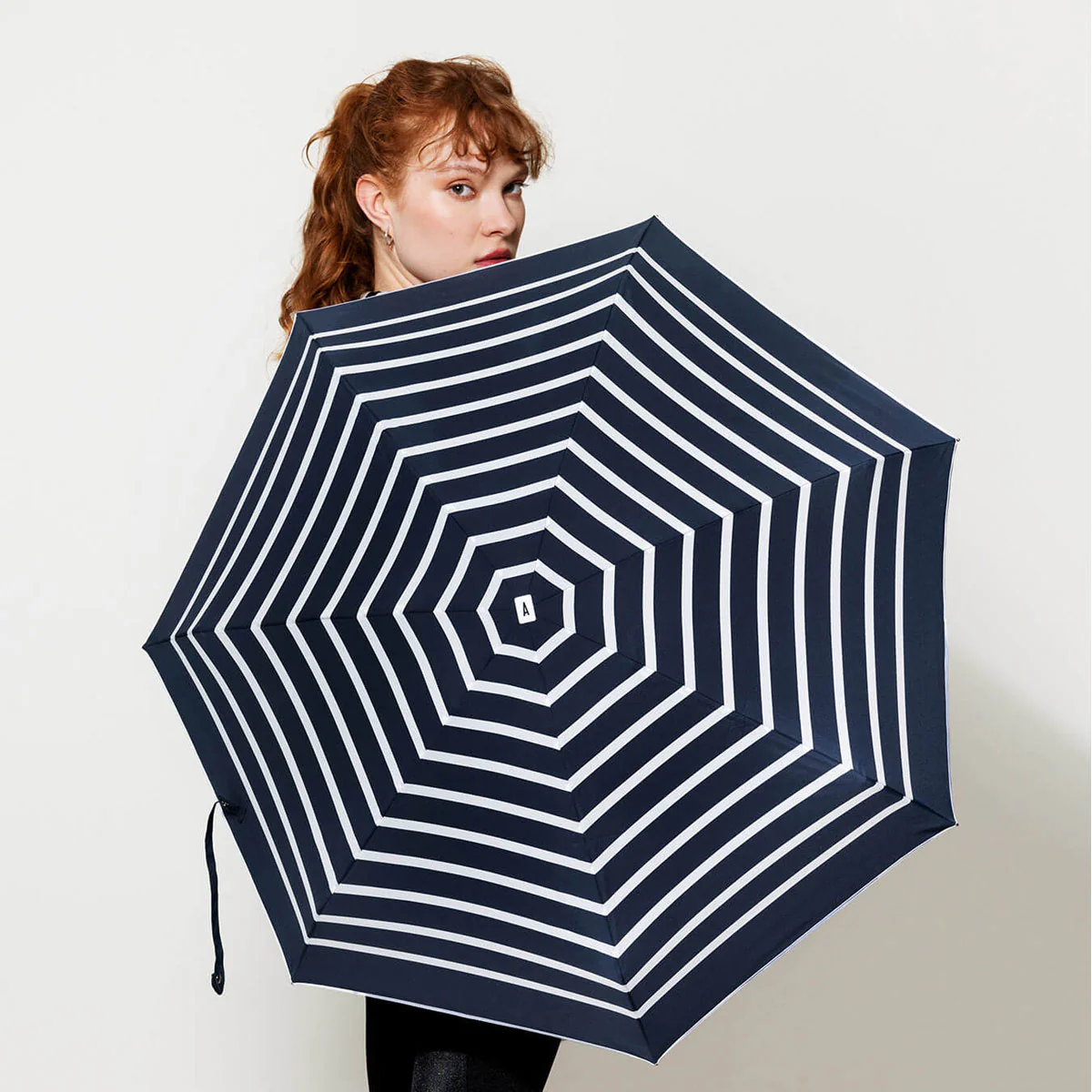 Mini Parapluie Pablo - Marinière Bleu marine & rayures blanches