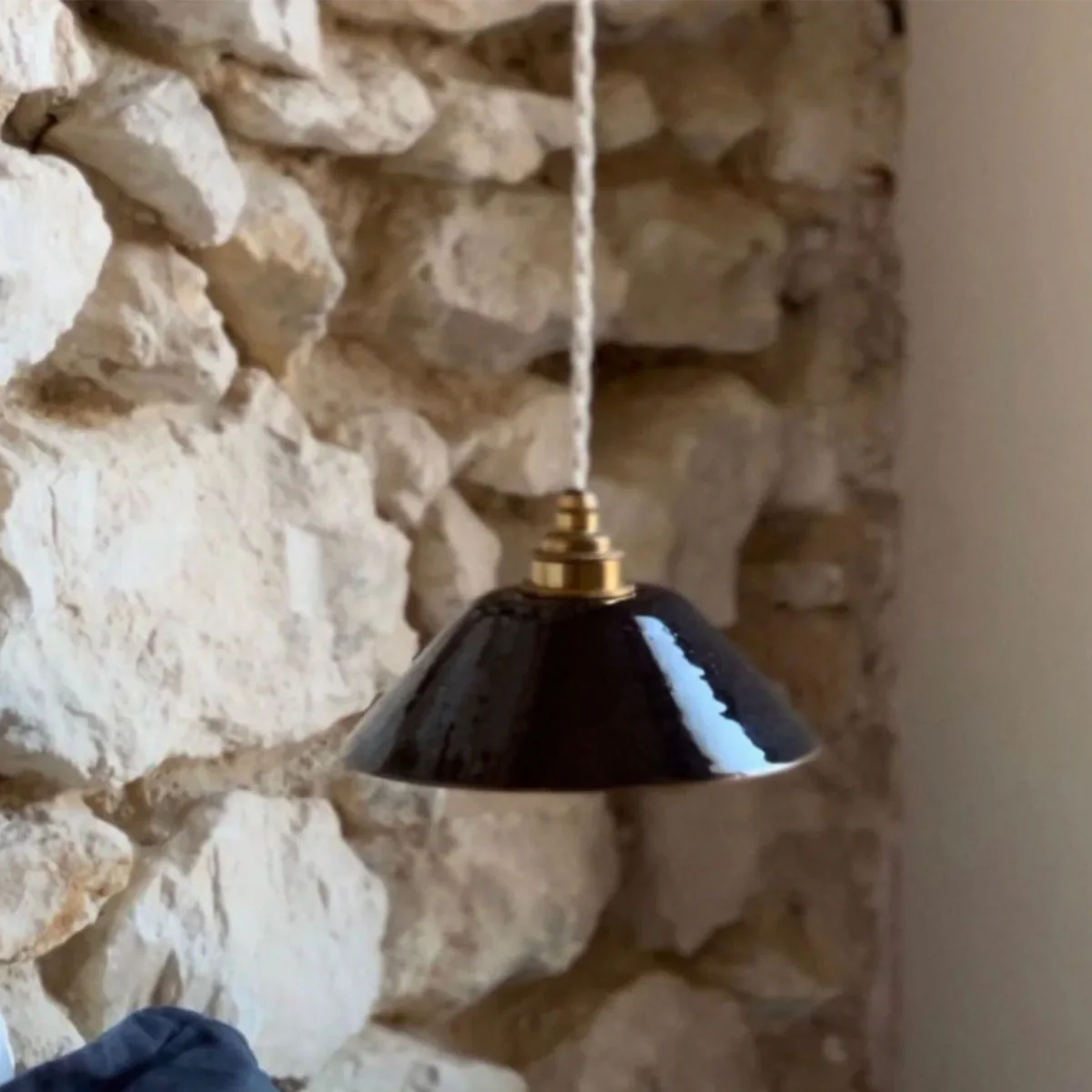 Suspension Lisette en grès - Minuit