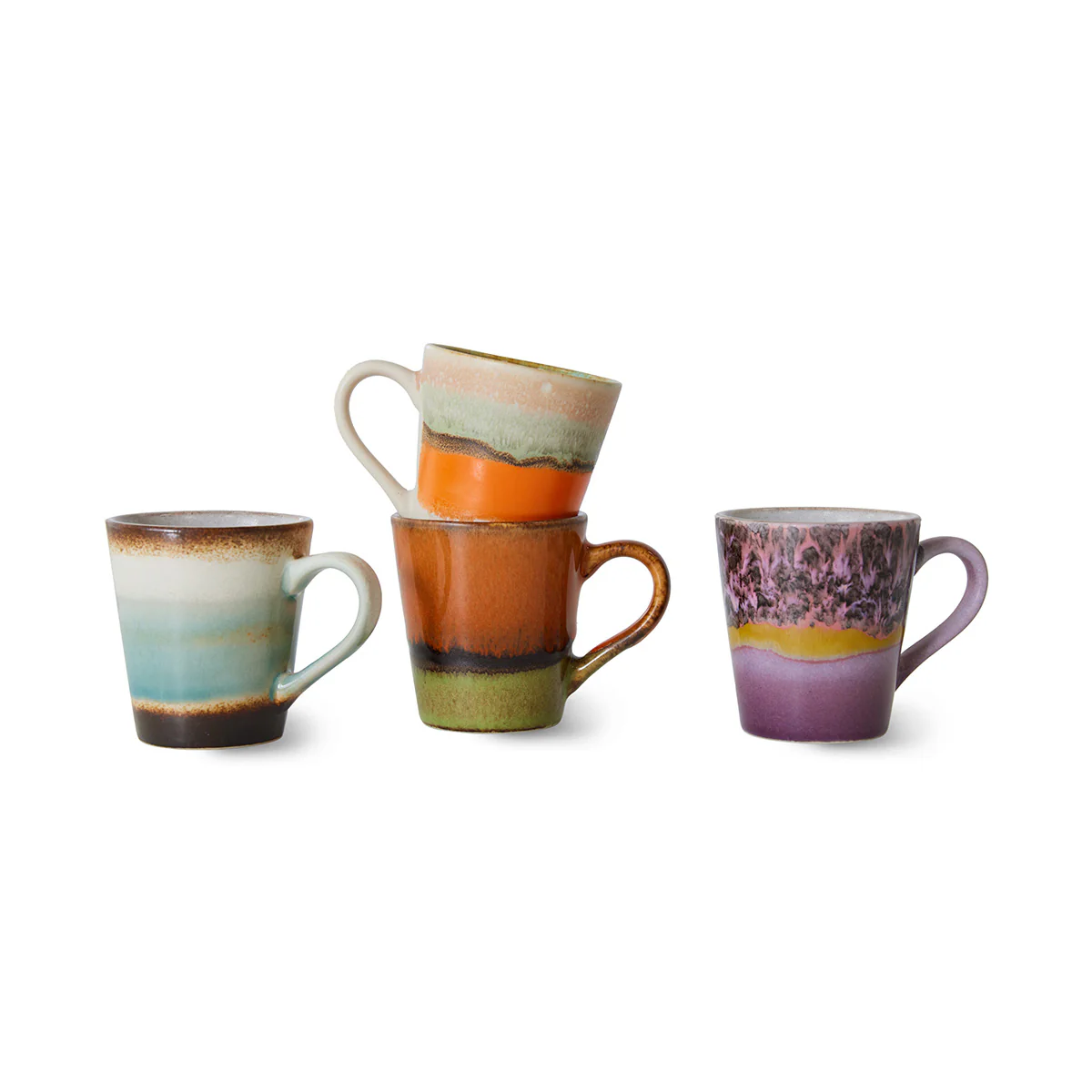 Set de 4 Mugs 70's Retro