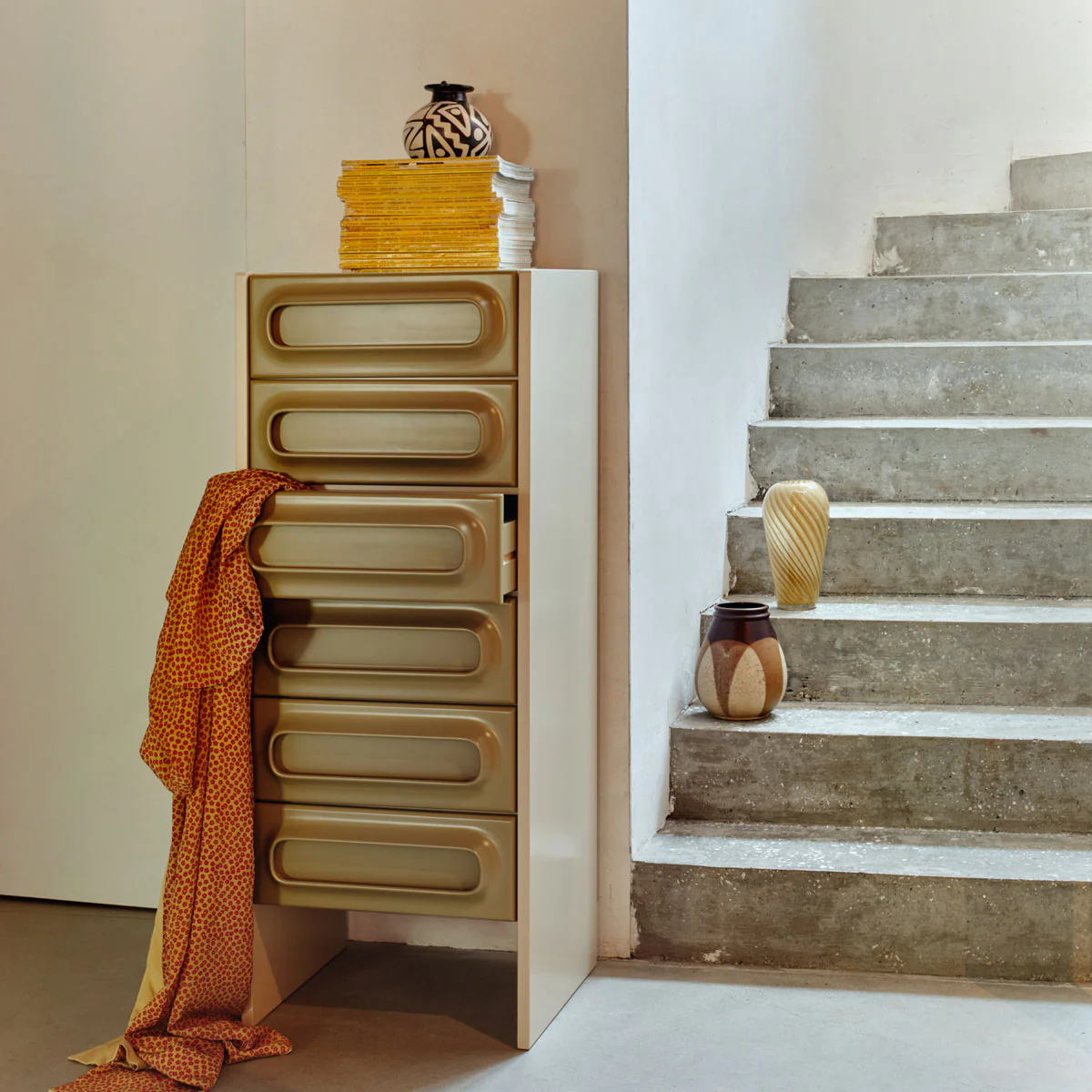 Cabinet Space Drawer - 45 x 40 x 113 cm - Sage & Cream