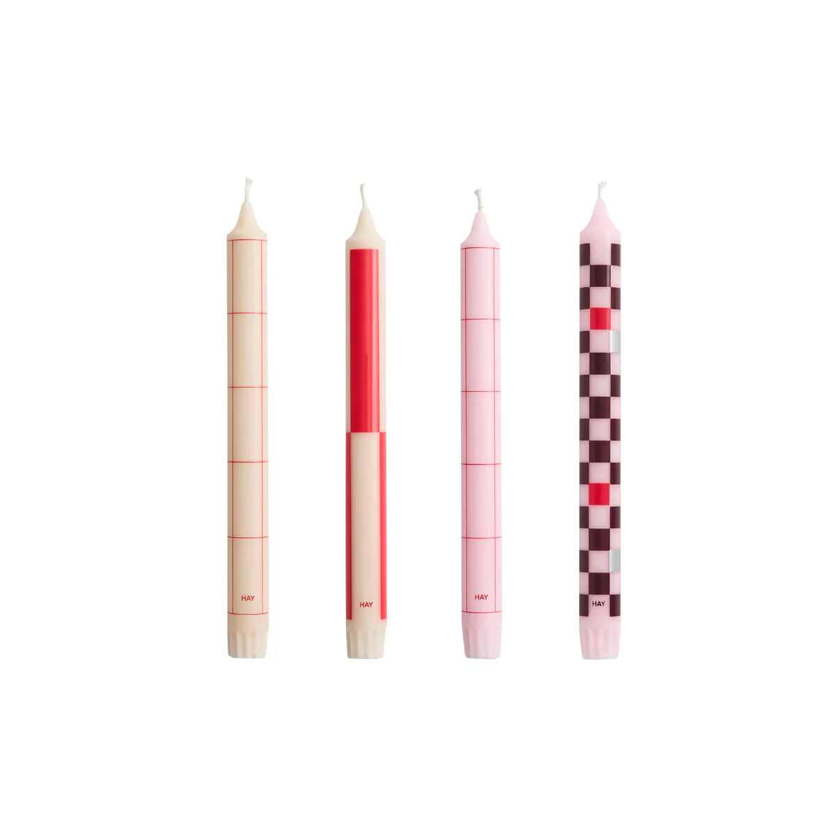 Set de 4 Bougies - Pattern reds and bordeaux