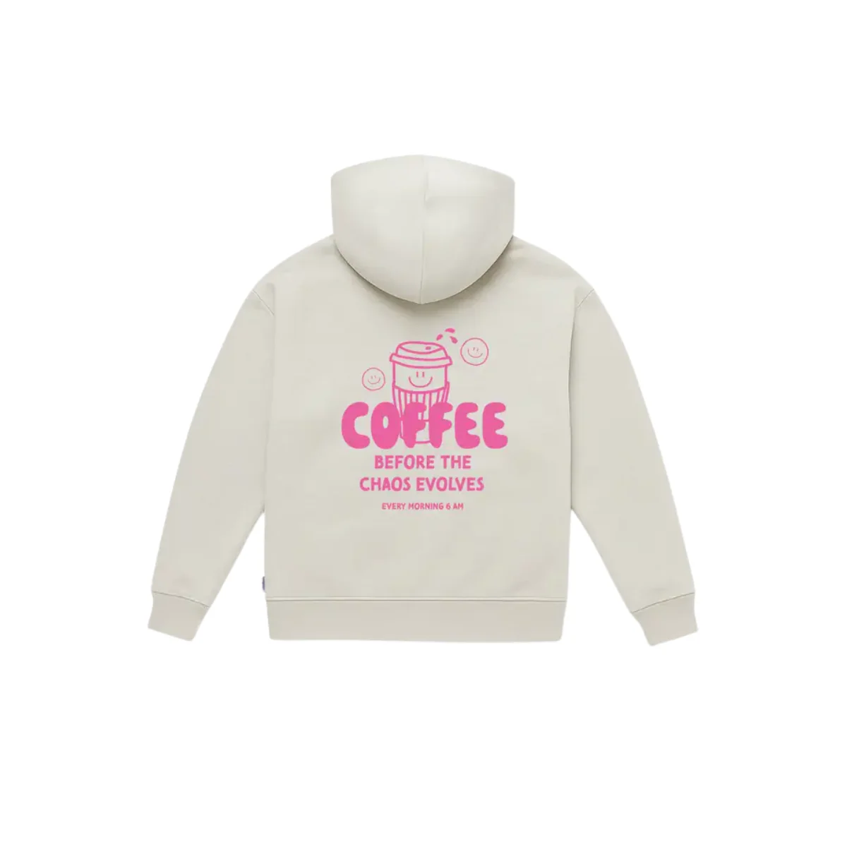 Hoodie Adulte Coffee Before Chaos Pink