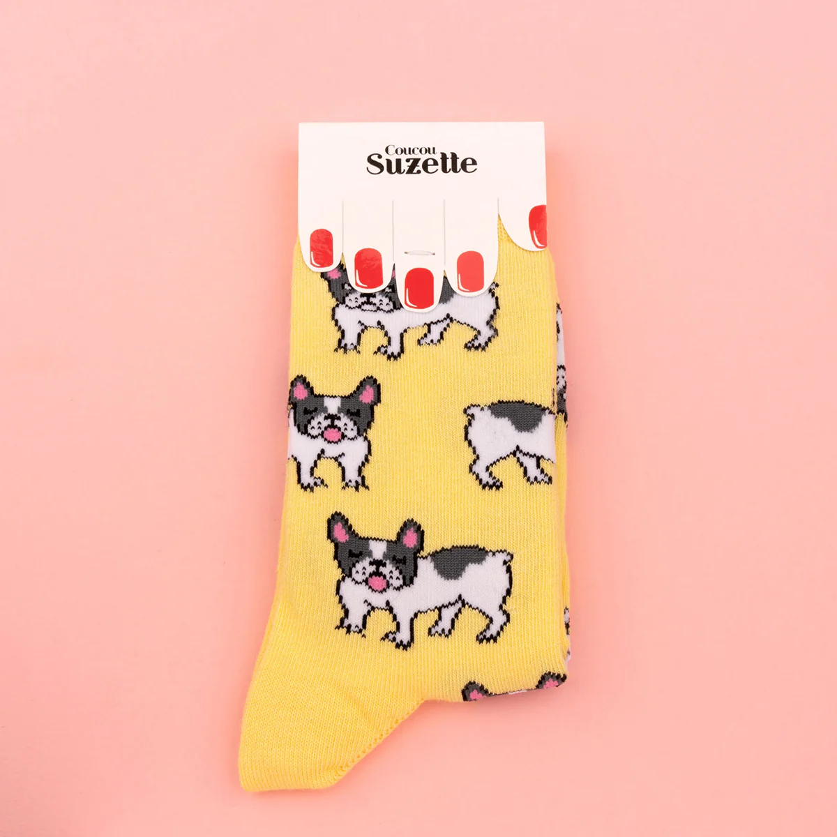 Chaussettes Bouledogue Opaques - Jaune