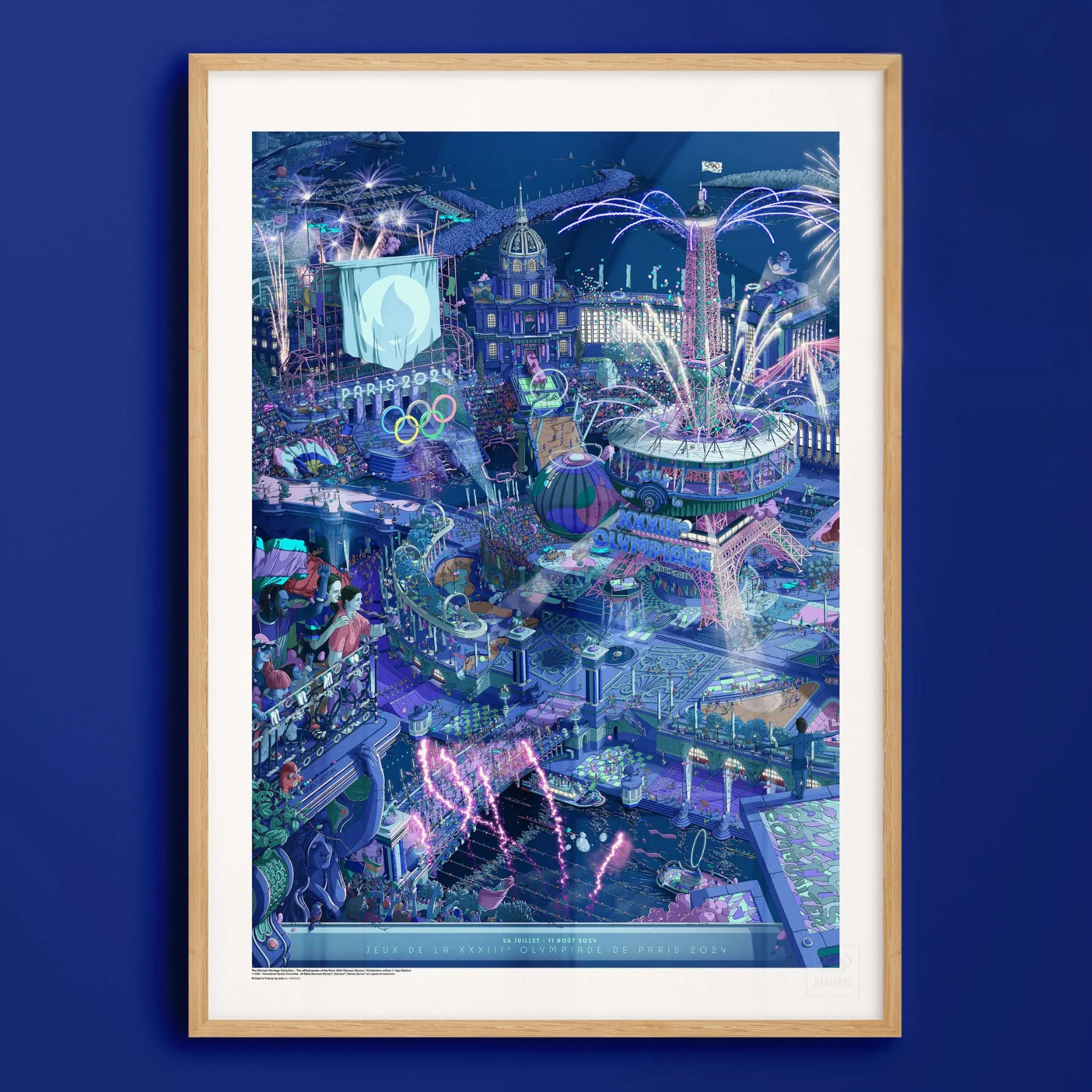 Affiche Officielle des Jeux Olympiques de Paris 2024 - Version Célébration - 50 x 70 cm