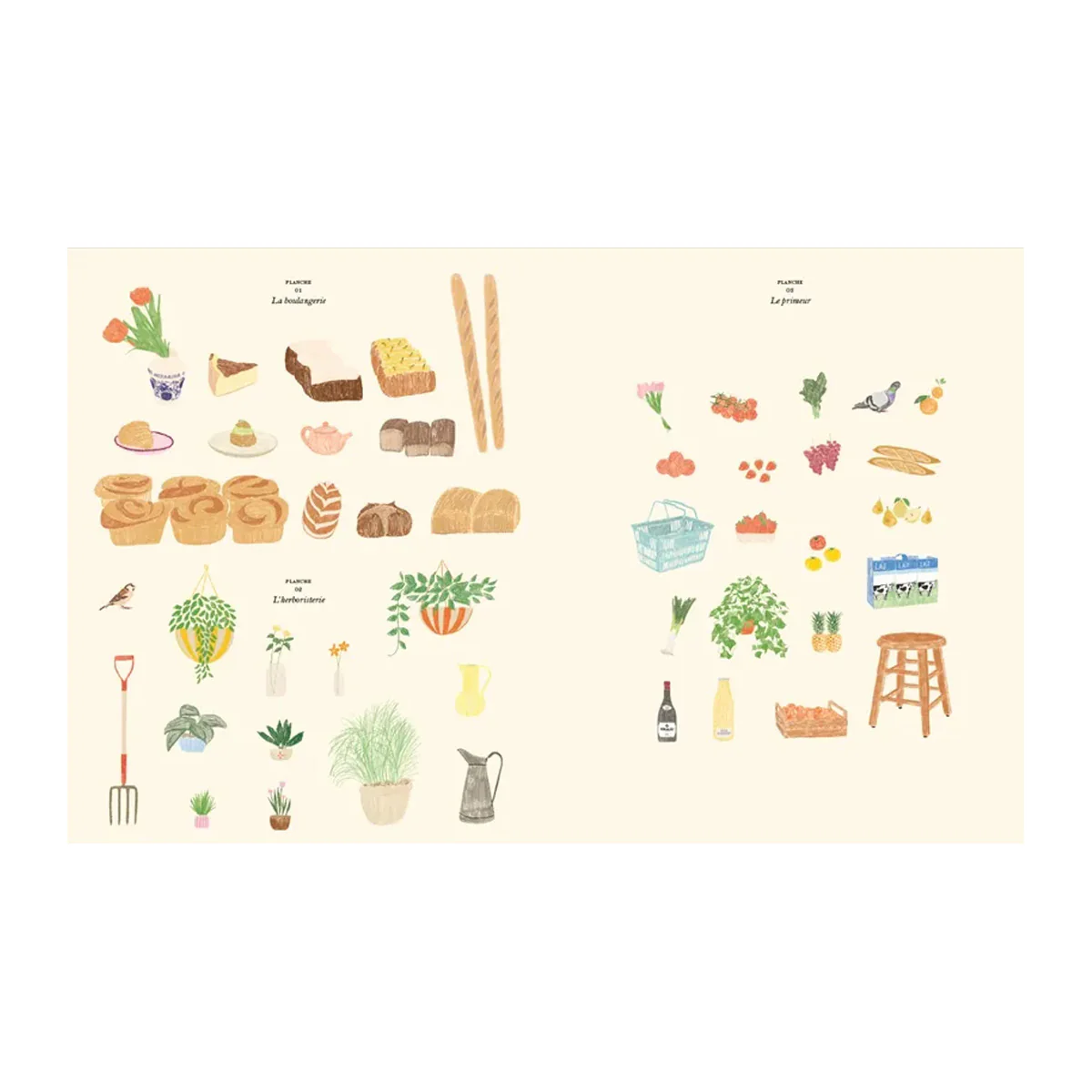 Carnet de coloriage et de stickers Le marché - Zoé de Las Cases