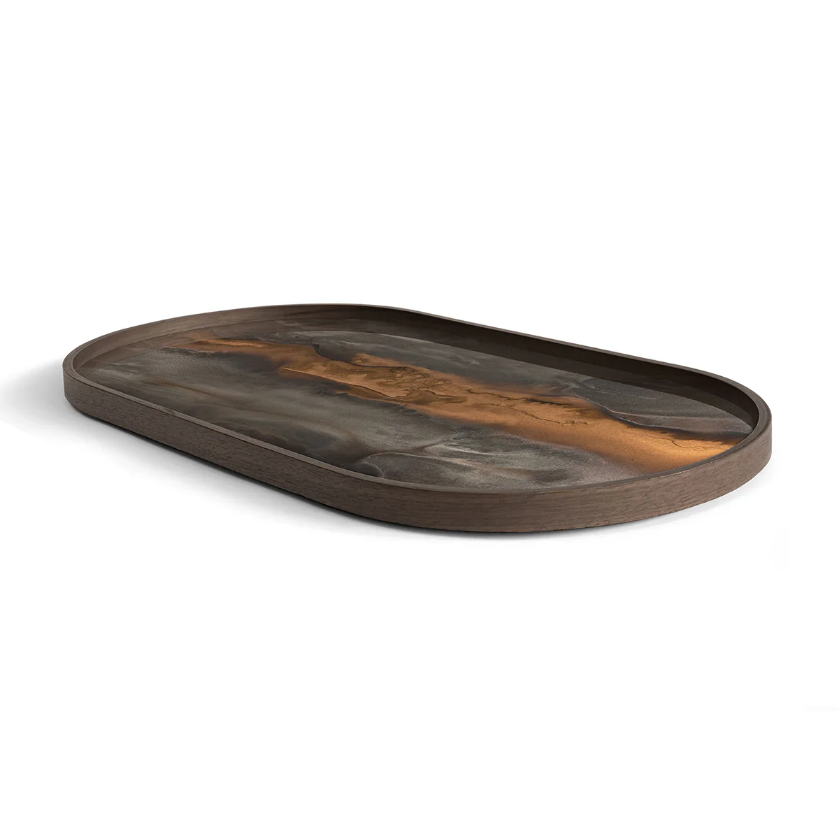 Plateau en verre - Bronze Organic - Oblong - 71 x 36 cm