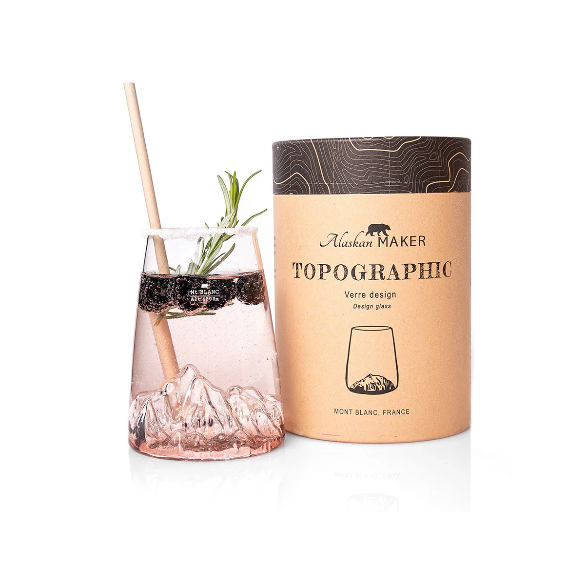 Verre topographic Mont Blanc