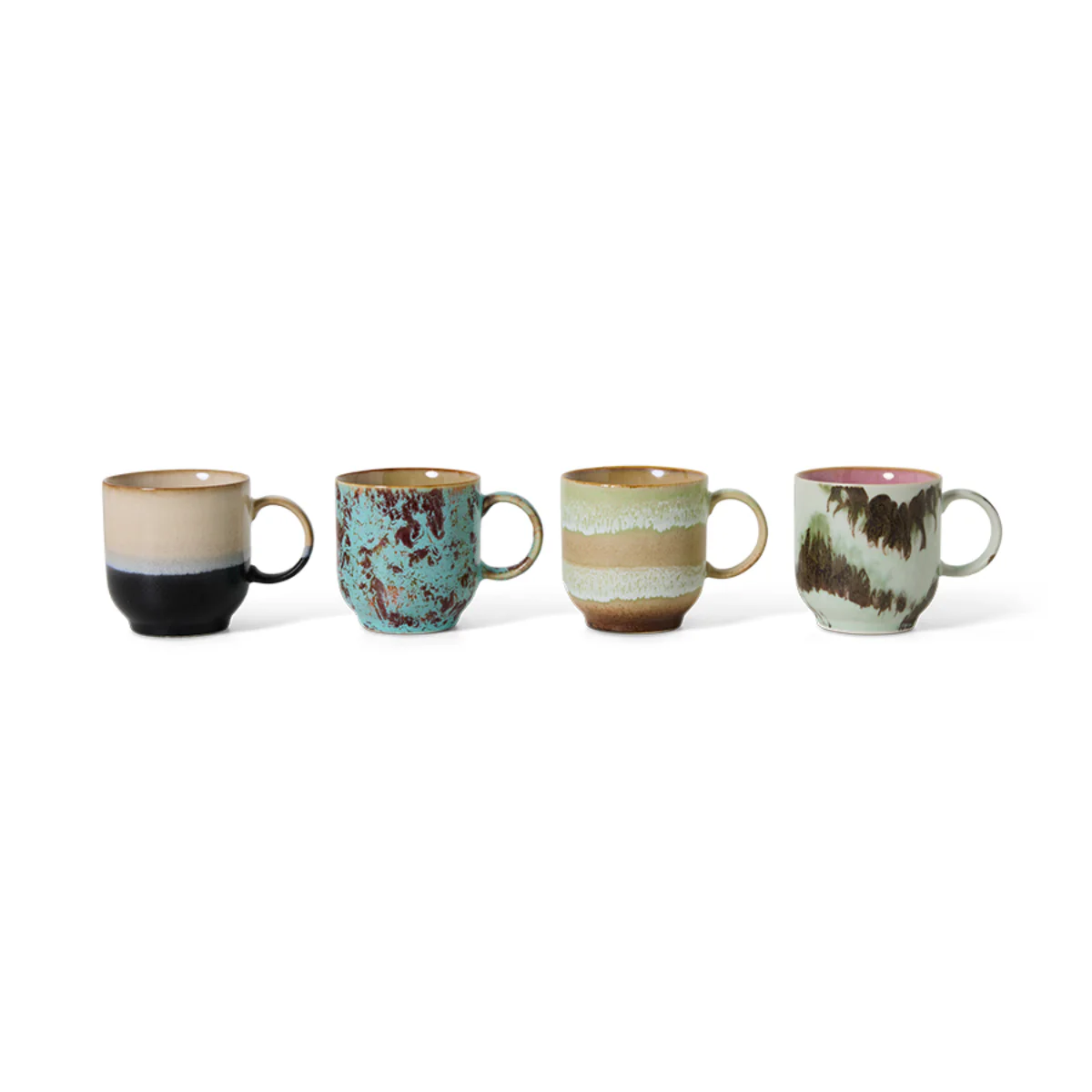 Set de 4 mugs café 70s Abrastract