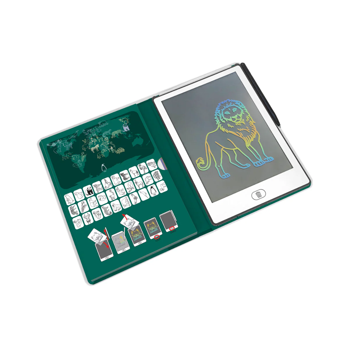 Mini Tablette à Dessin Kidydraw 30 Animaux autour du monde