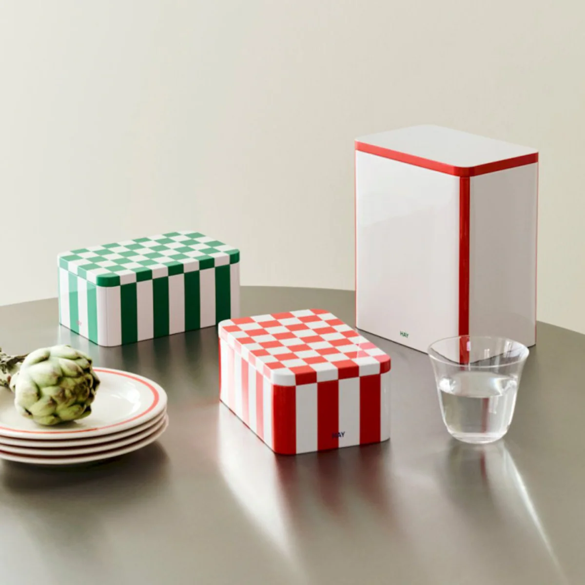 Boîte Tin L - Rouge et Blanc