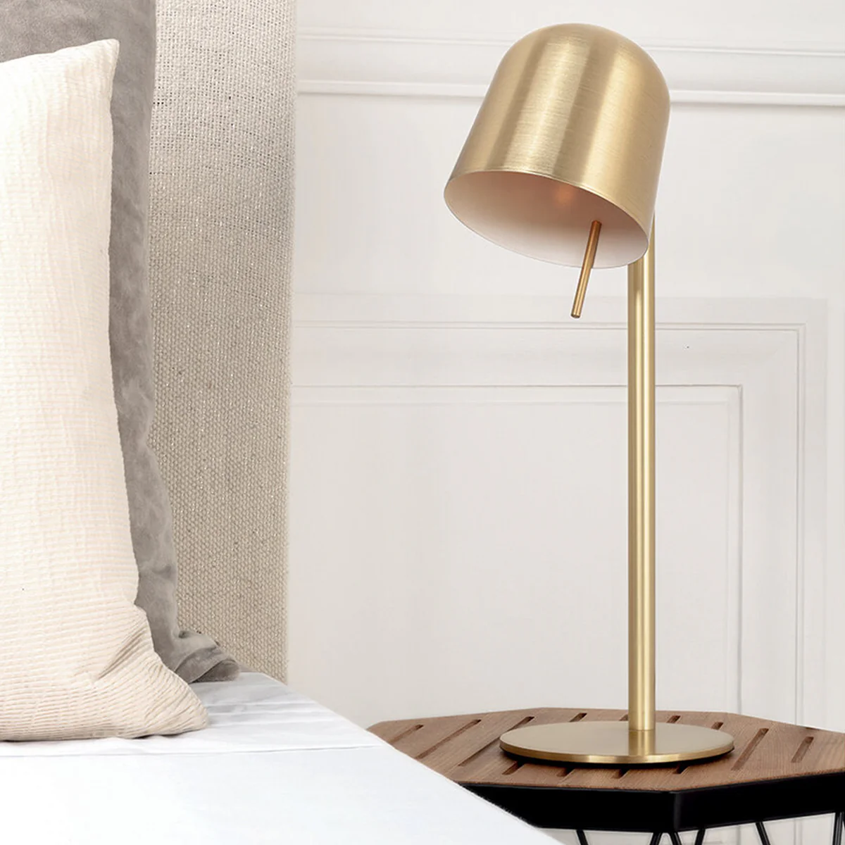 Lampe de Table Ho en Acier Peint - 43 x 20 x 15 cm - Laiton