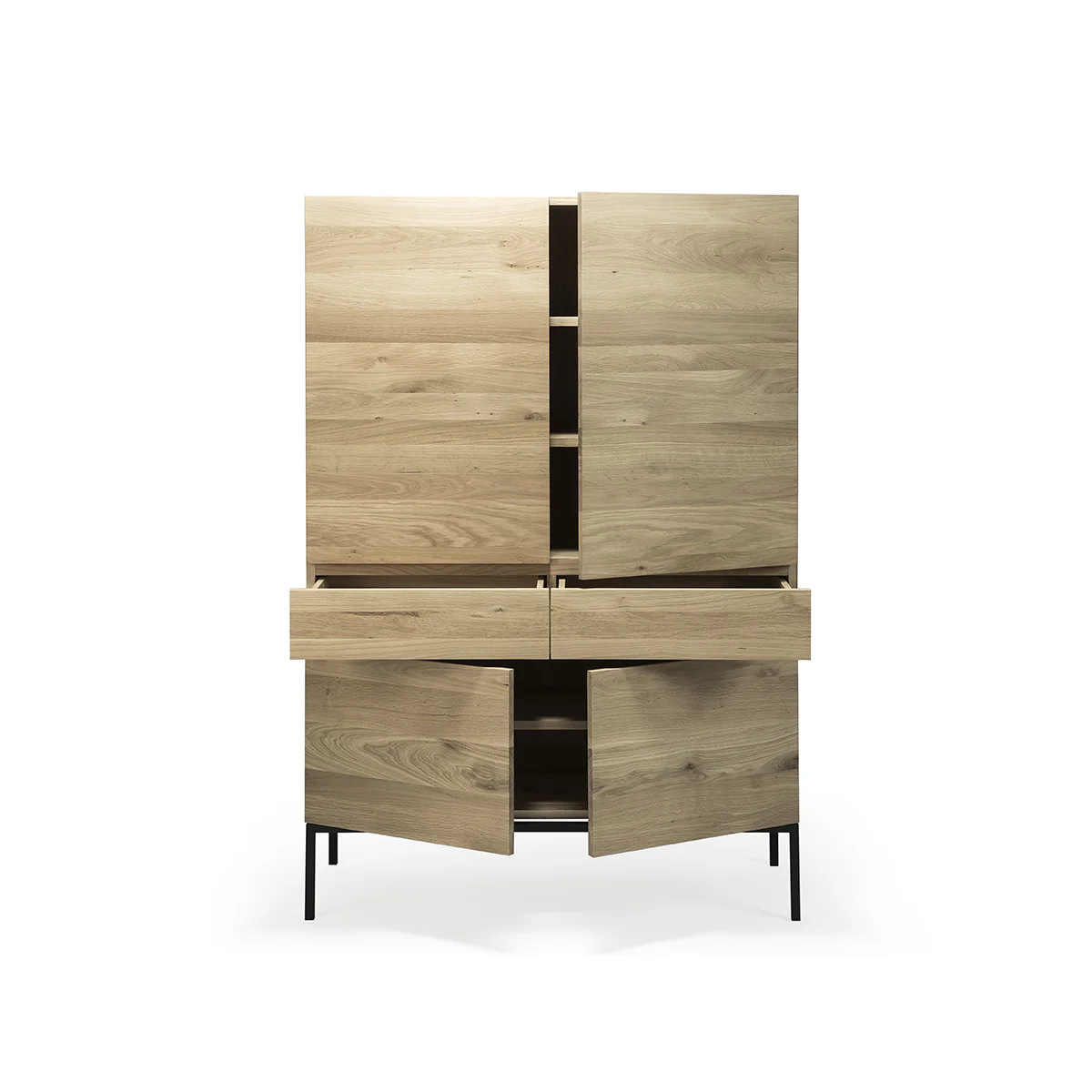 Armoire Ligna en chêne noir - 4 Portes, 2 Tiroirs