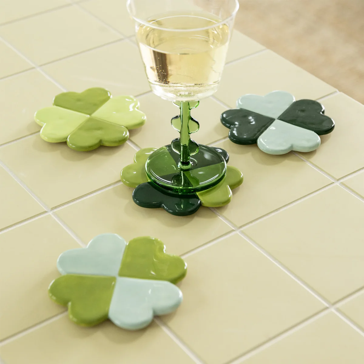 Lot de 4 Dessous-de-verre Trèfles