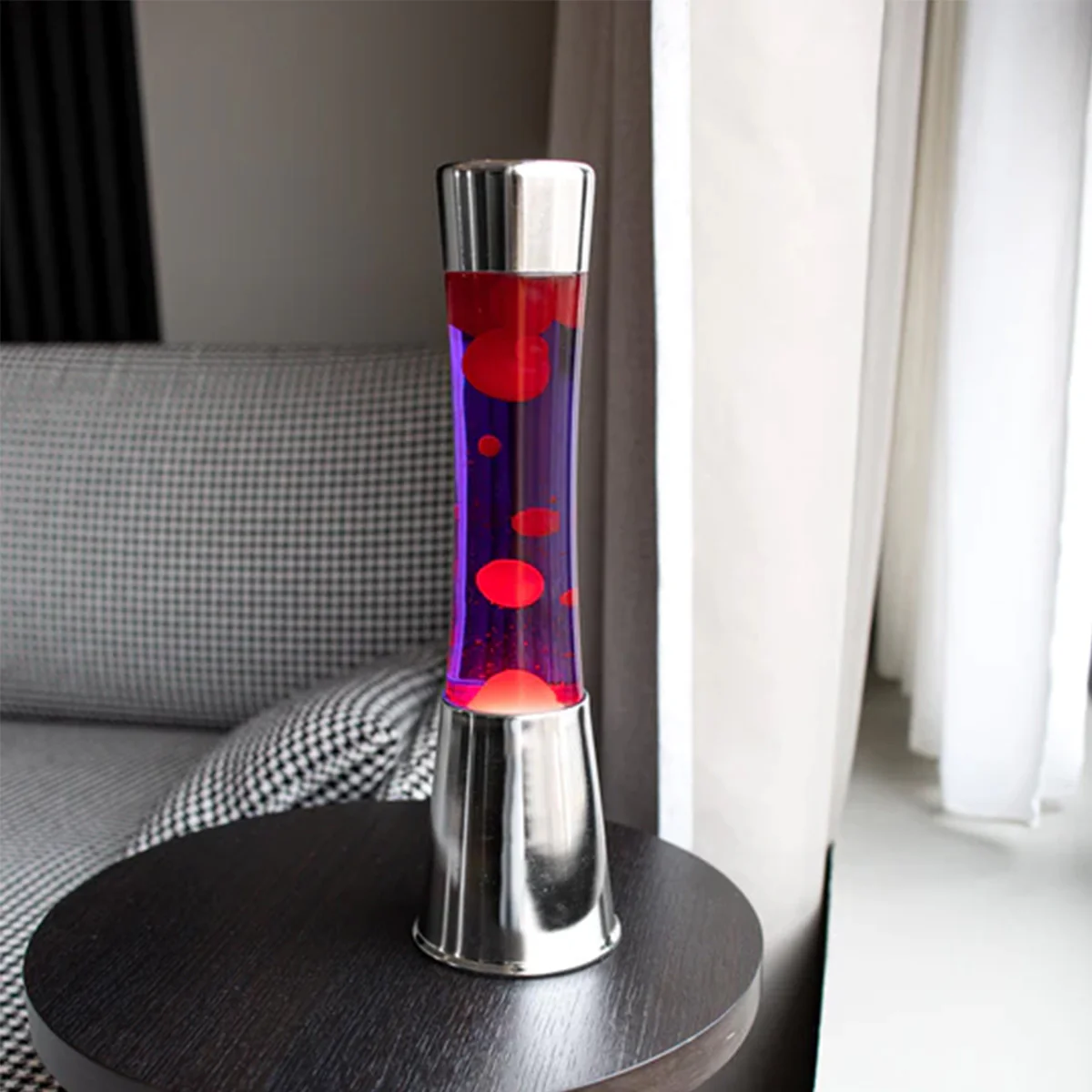 Lampe à lave - Rouge / Violet / Argent