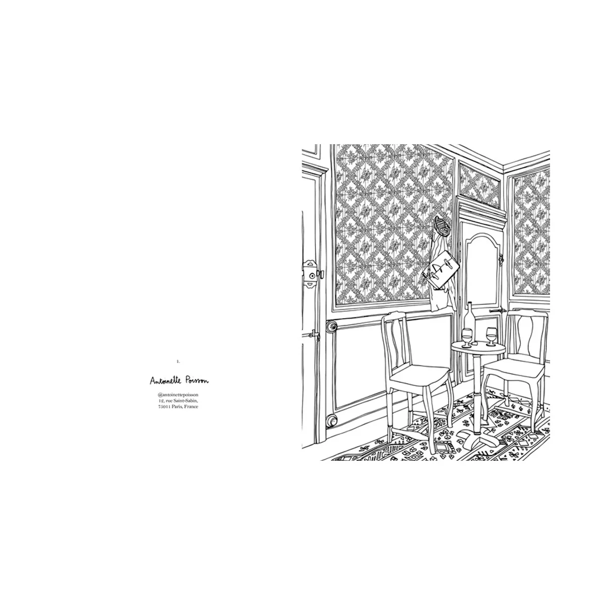 Carnet de coloriage Intérieurs - Zoé de Las Cases
