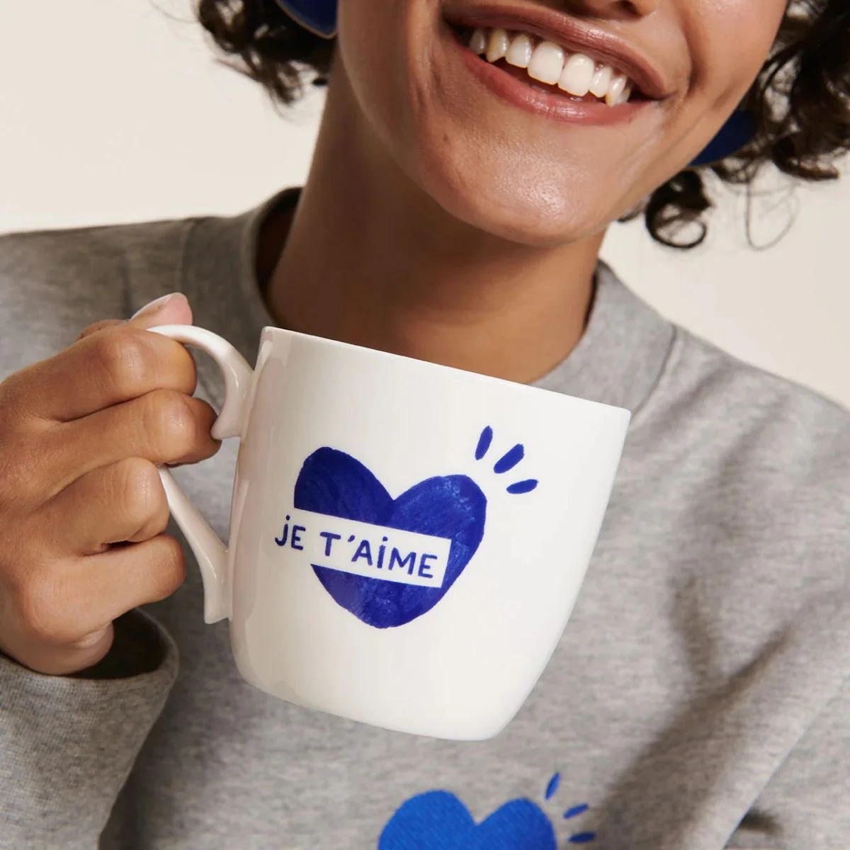 Mug Coeur Je t'aime - Bleu