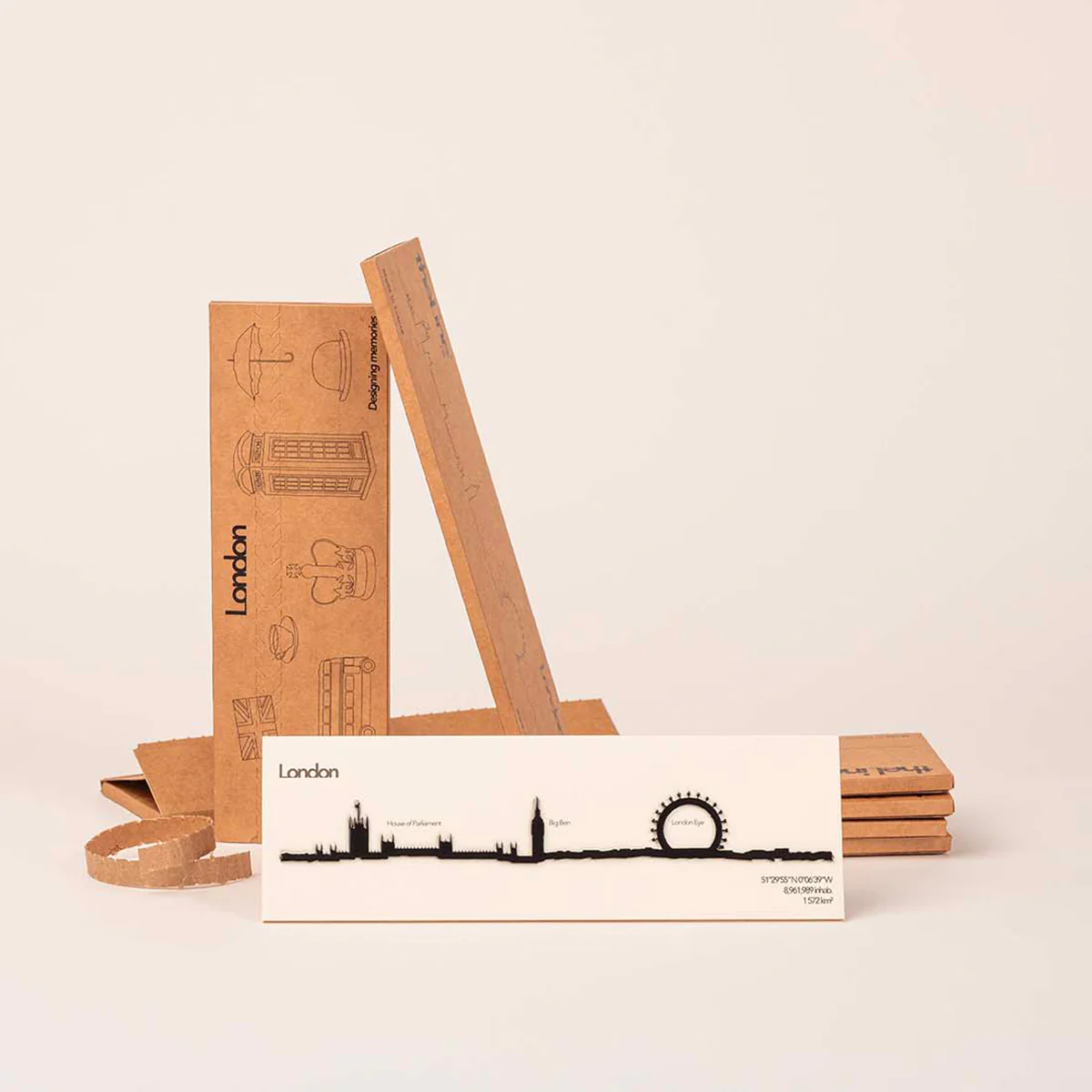 Mini frise décorative Londres - Noir - 19 cm