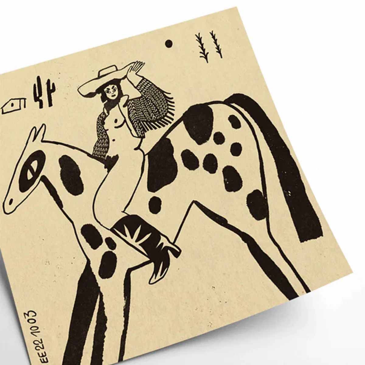 Affiche Enik? Eged - Cowgirl - 50 x 50 cm