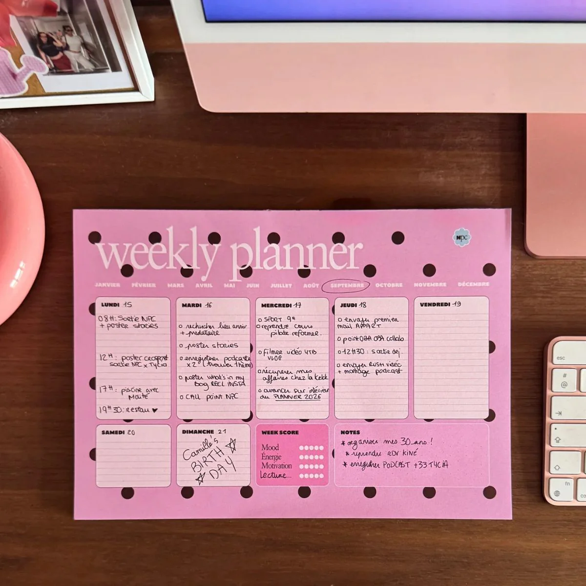 Planificateur de bureau No Procrastination Club - Tycia