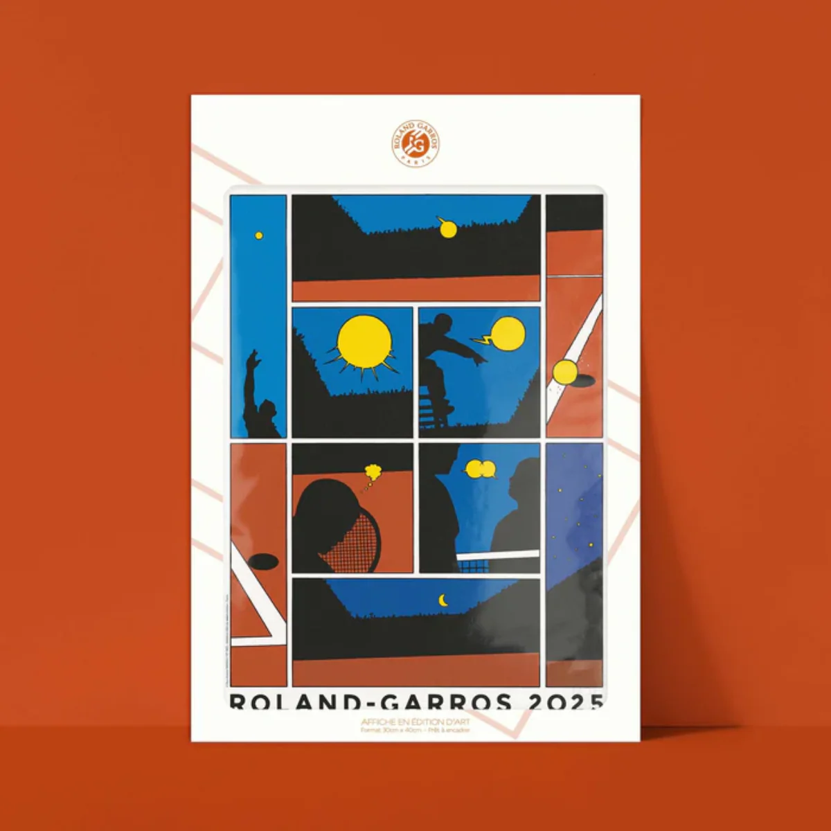 Affiche Roland-Garros - Marc-Antoine Mathieu - 30 x 40 cm