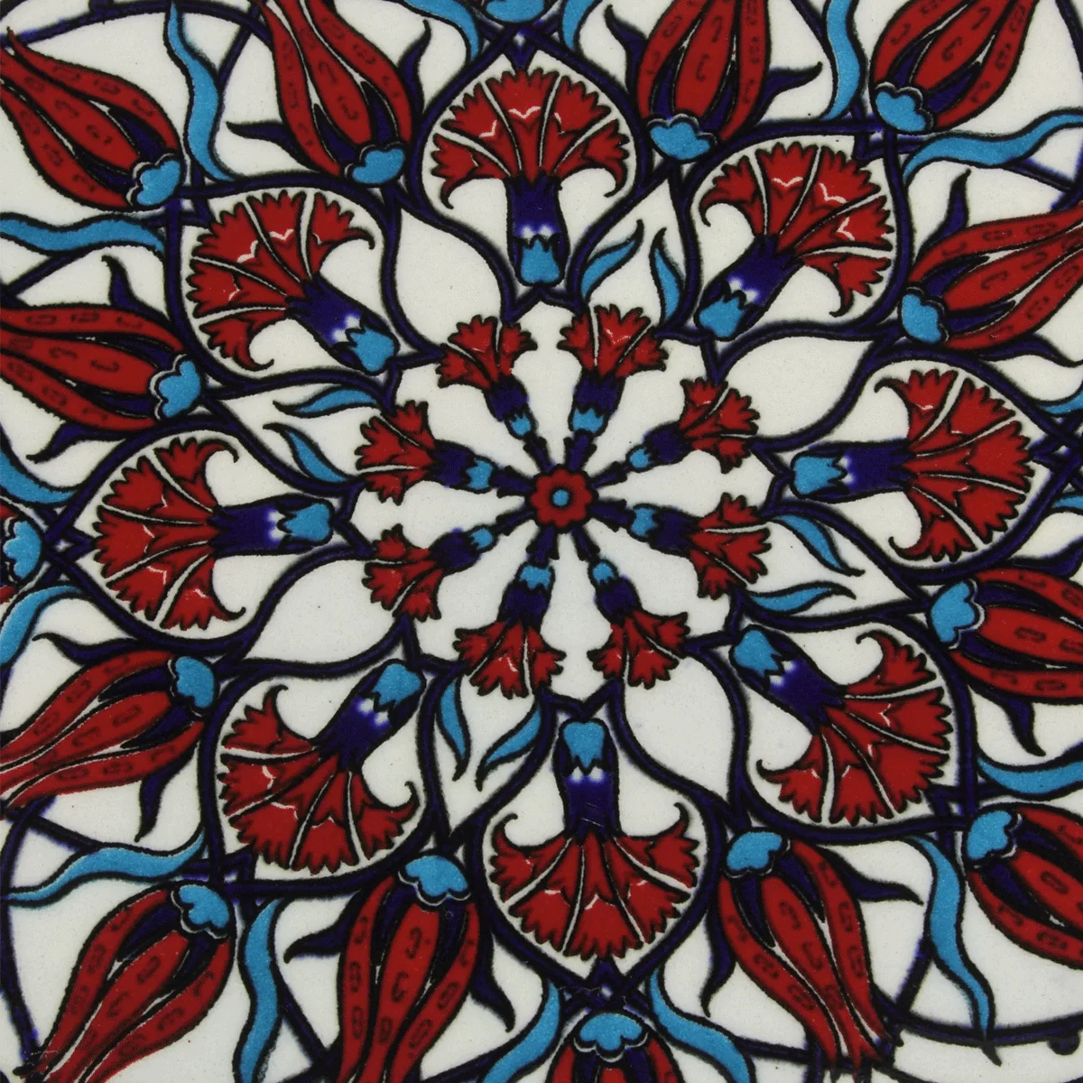 Dessous de Plat en Céramique - Rouge et Blanc