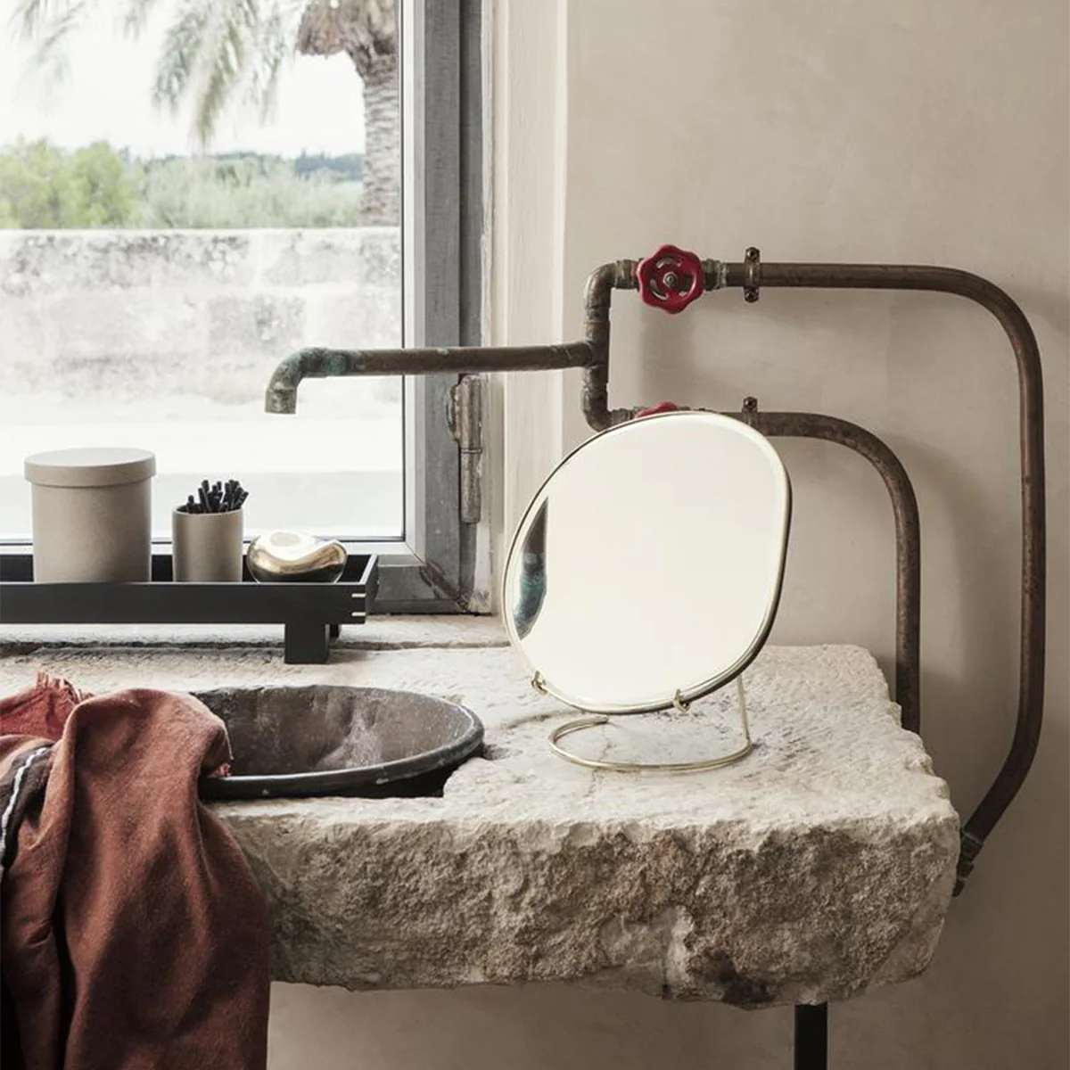 Miroir de table Pond - h 23 cm