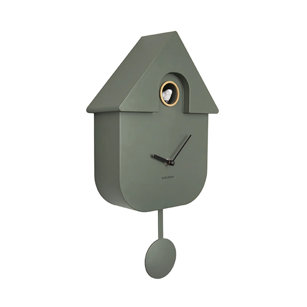 Horloge Modern Cuckoo en métal l 21.5 x H 41 cm - Vert kaki