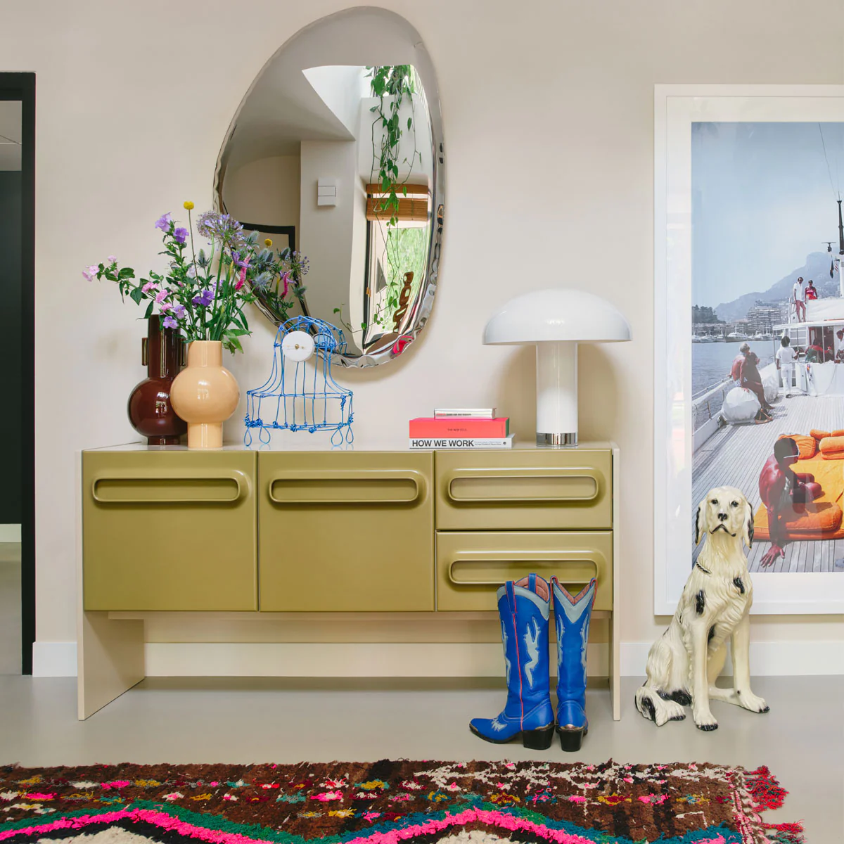 Buffet Space Dresser - 160 x 42 x 80 cm - Sage & Cream