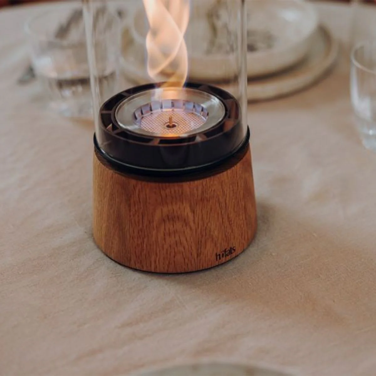 Cheminée / Feu de table Spin Air 900 - Ø 10.6 x 40.5 cm - Chêne